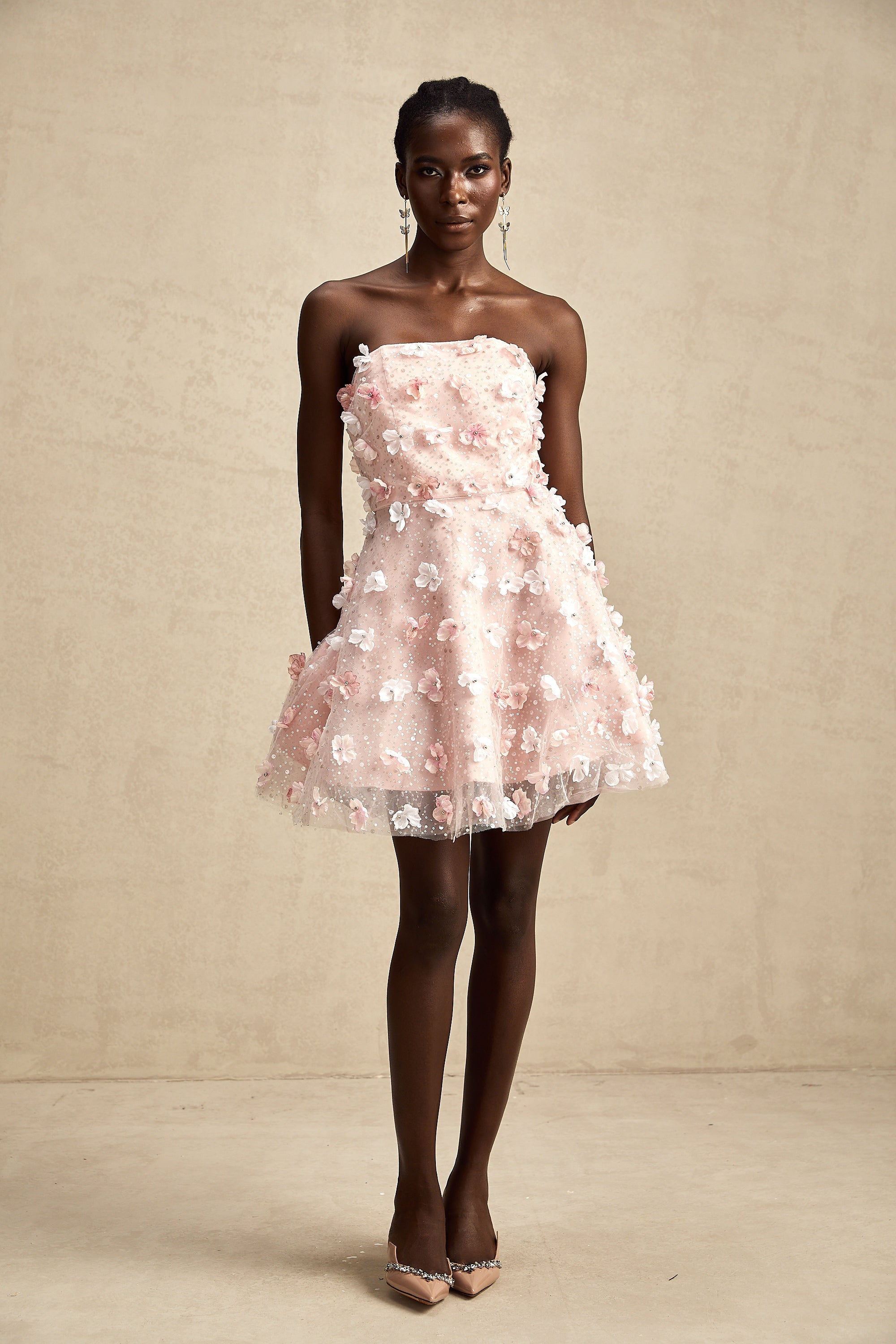 Lilou 3d-petal puffy mini dress (Final Sale-US Only)