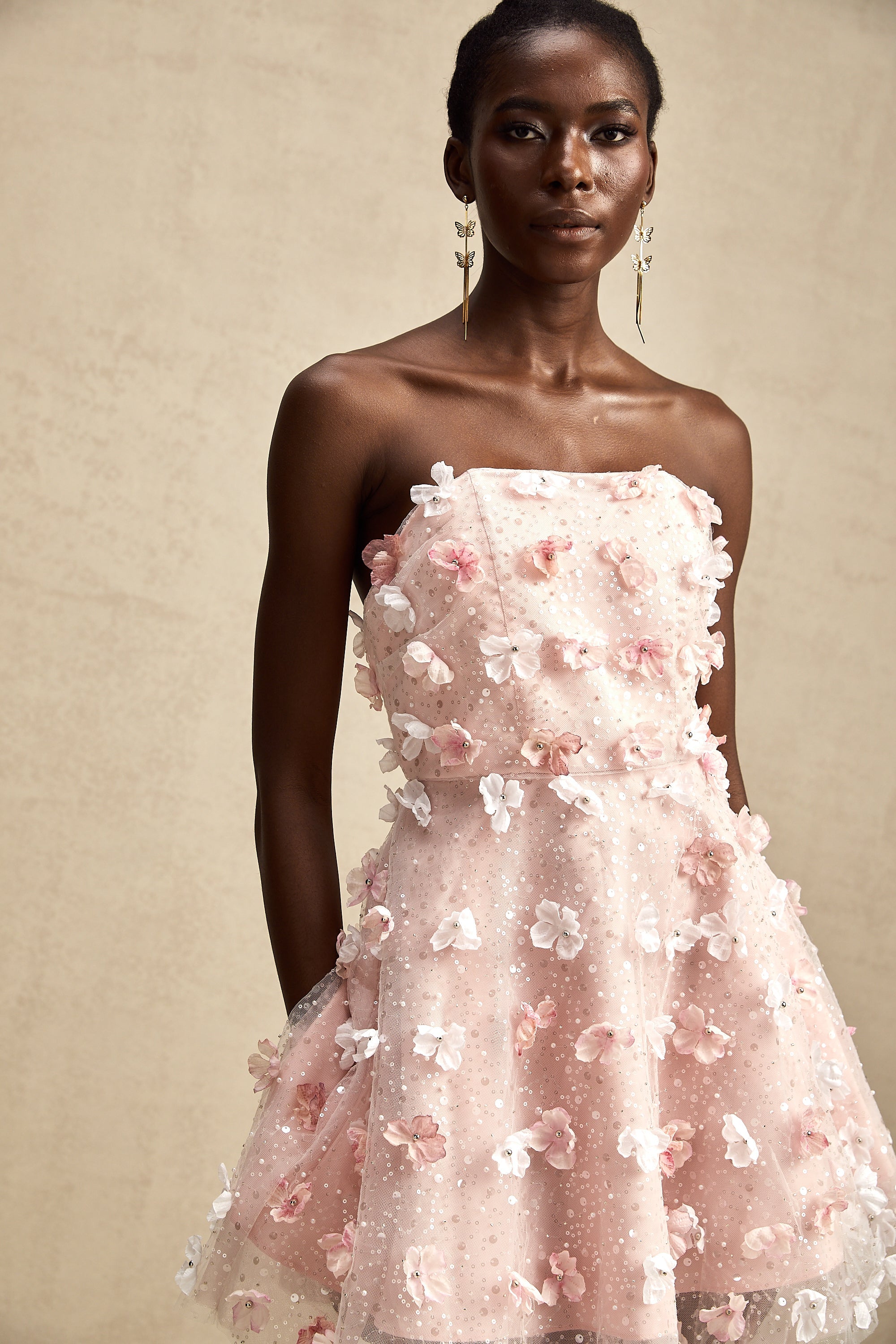 Lilou 3d-petal puffy mini dress (Final Sale-US Only)