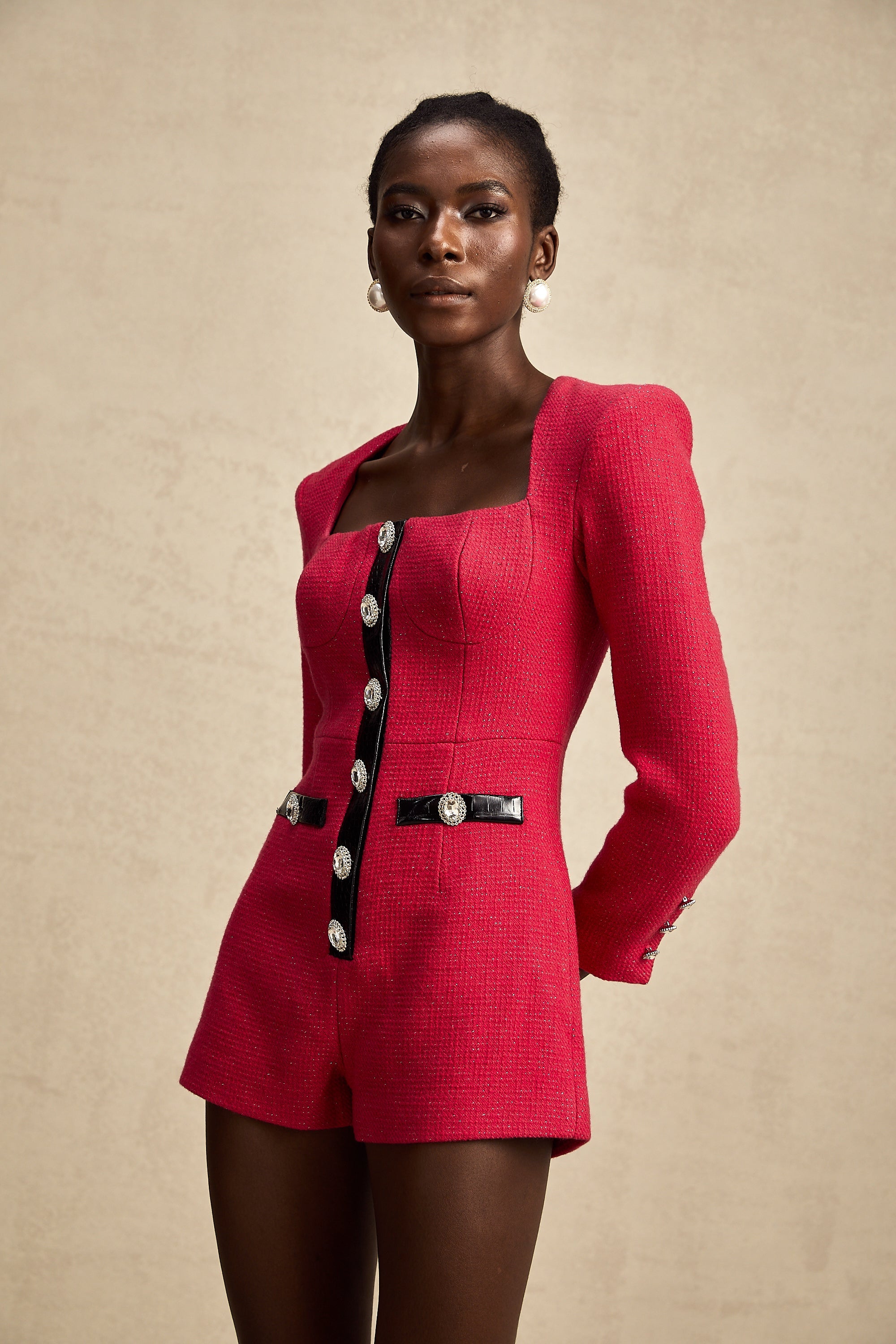 Célestine pink cut-out long-sleeved bodysuit (US Only)