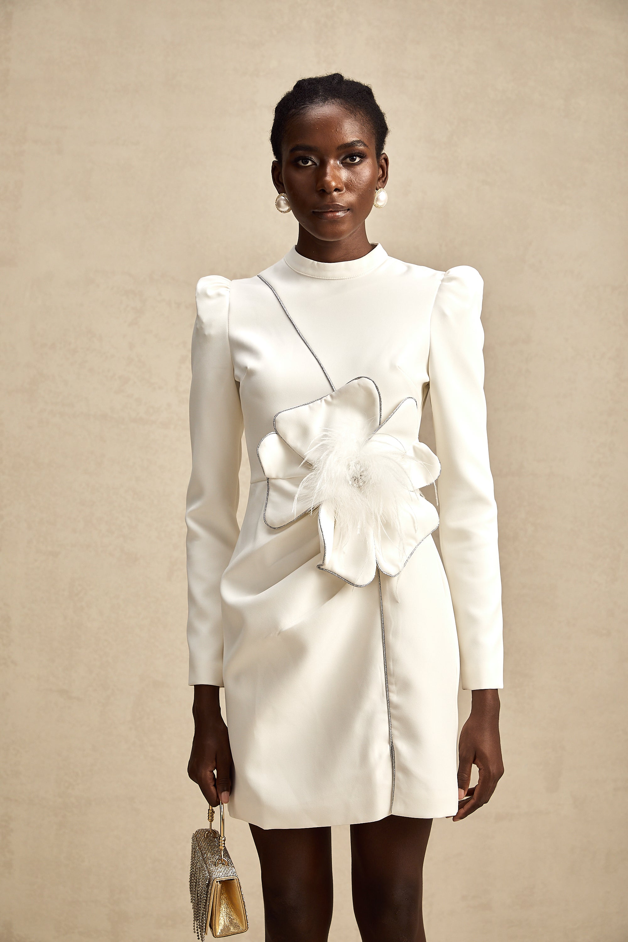 Inès faux-flower embellished mini dress (Final Sale-US Only)