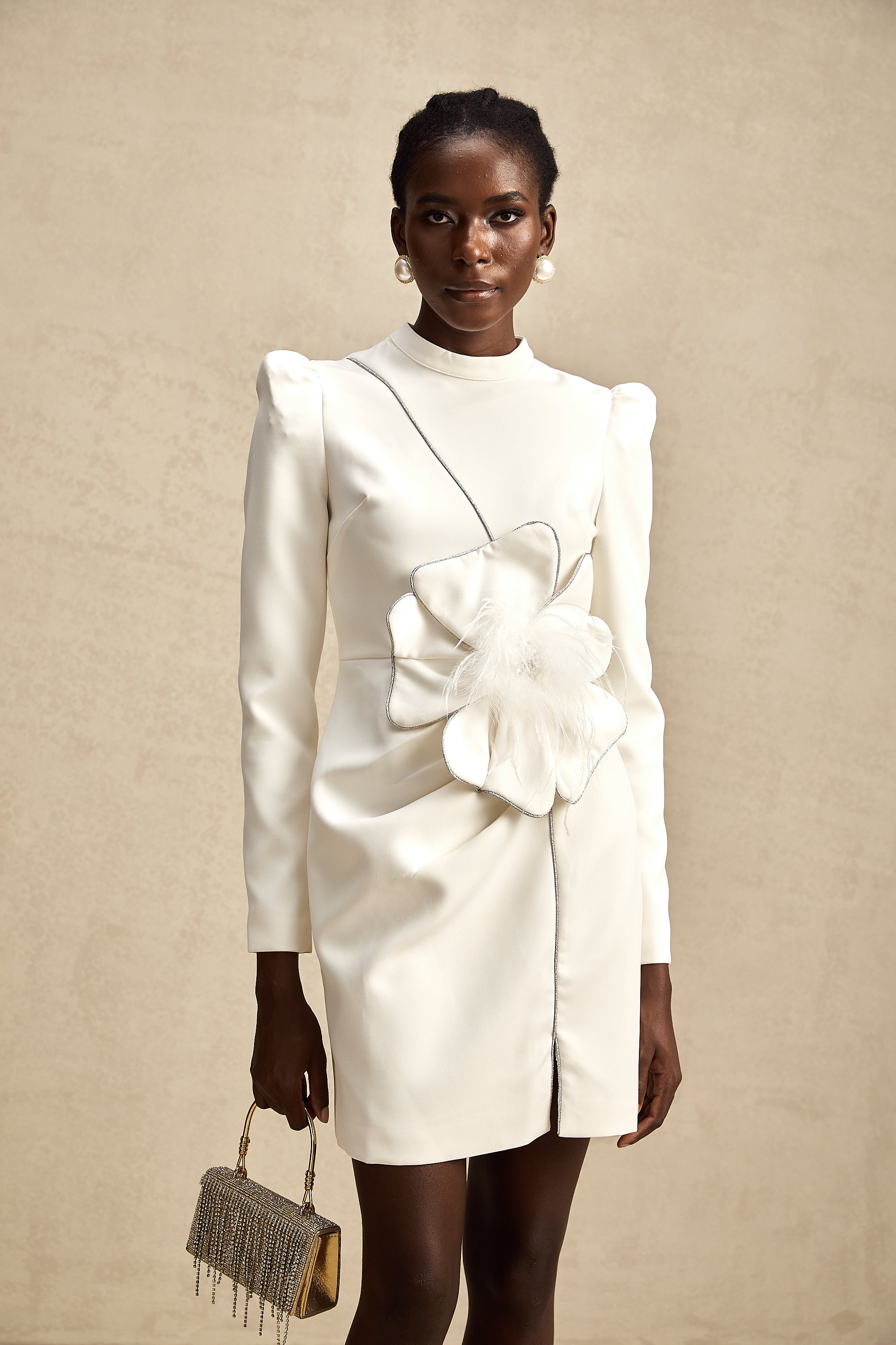 Inès faux-flower embellished mini dress (Final Sale-US Only)