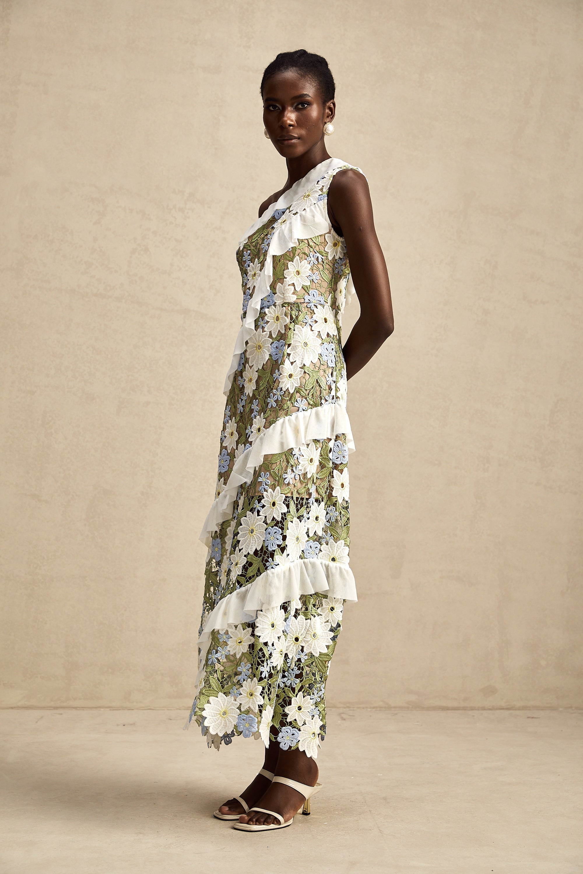 Clémence floral embroidered midi dress (Final Sale)
