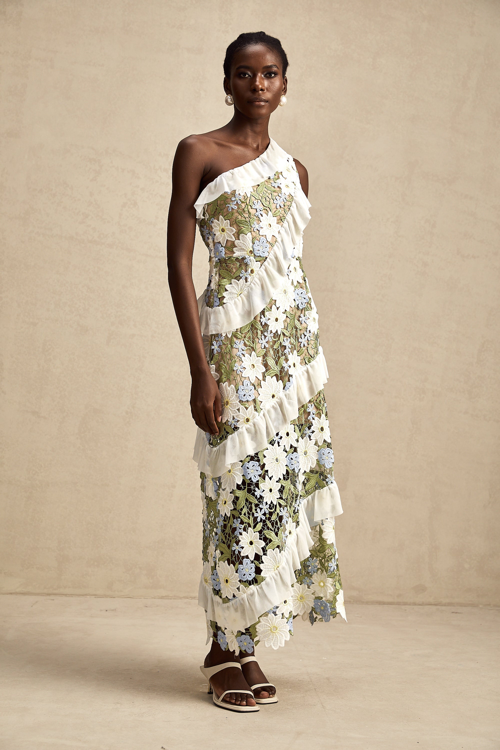 Clémence floral embroidered midi dress (Final Sale)
