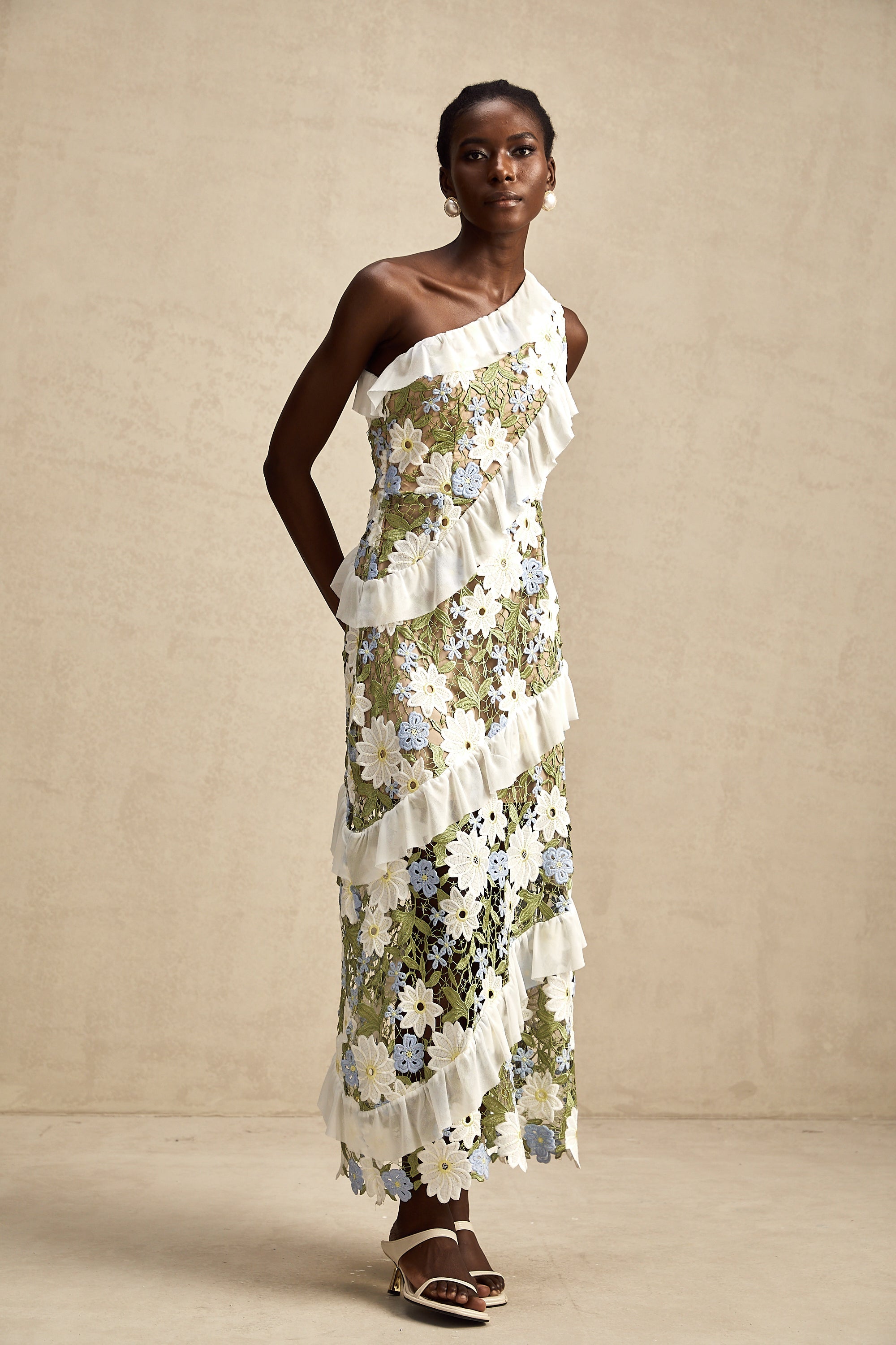 Clémence floral embroidered midi dress (Final Sale)