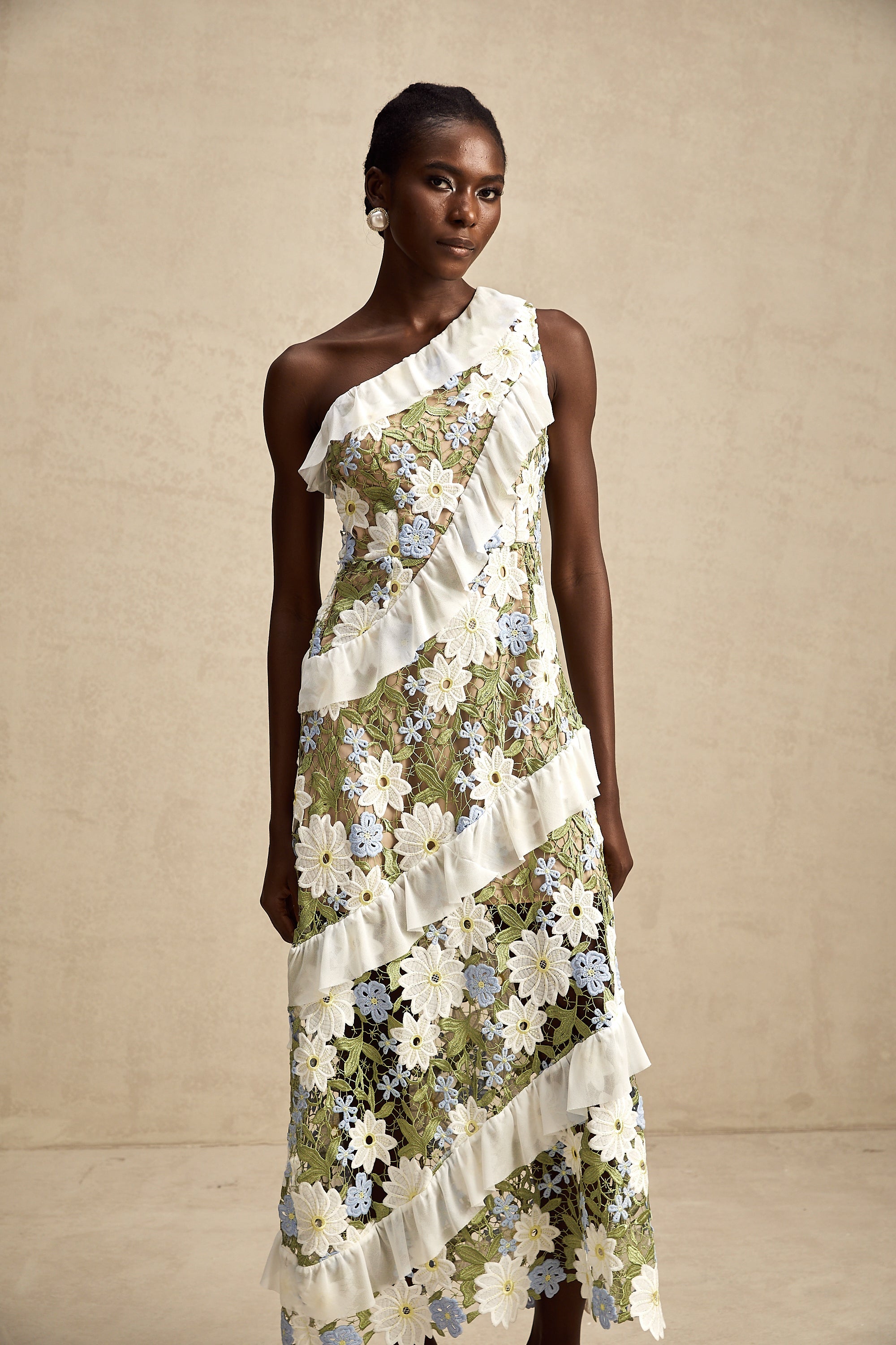 Clémence floral embroidered midi dress (Final Sale)