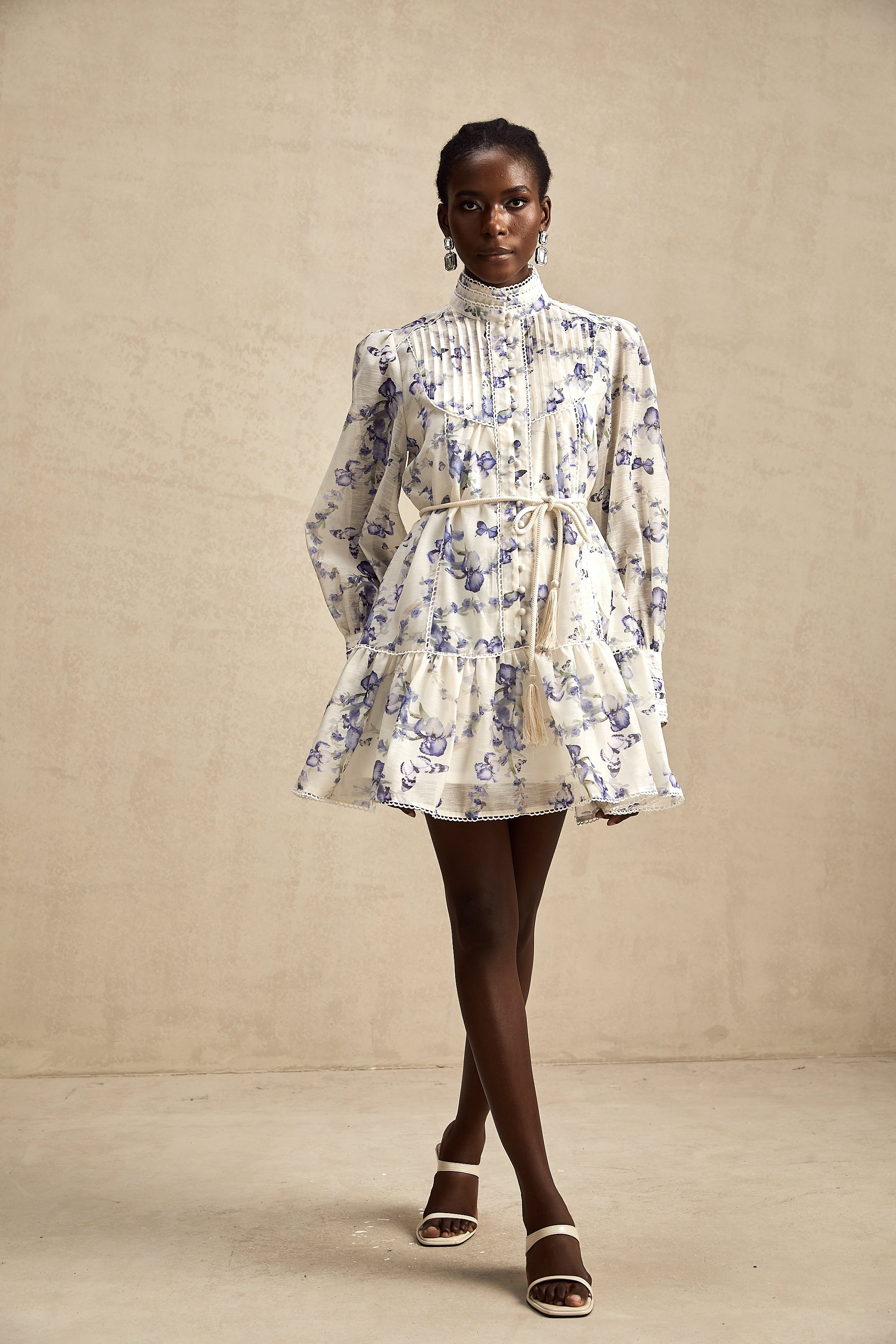 Blandine floral-print flared chiffon mini dress (US Only)