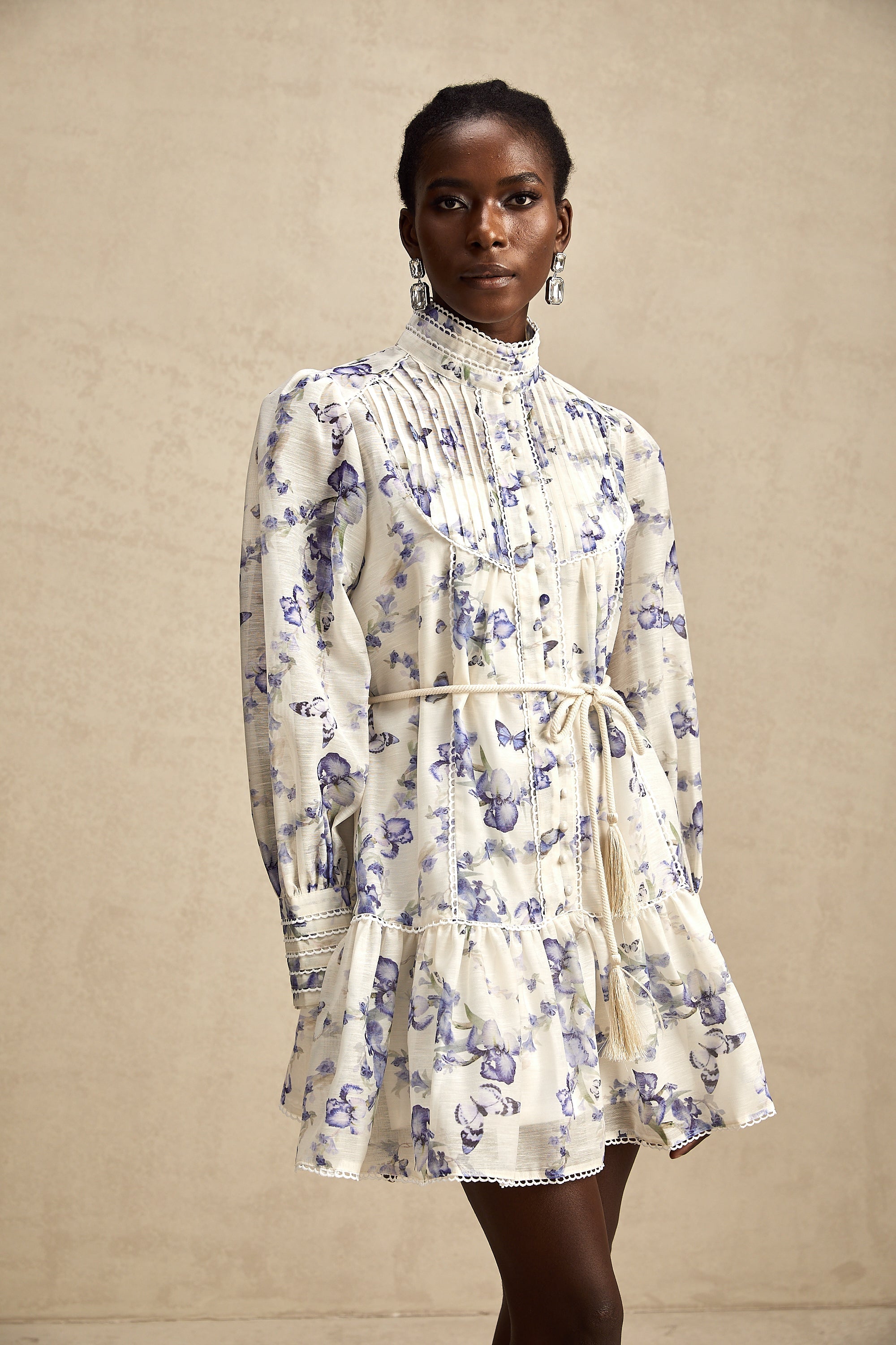 Blandine floral-print flared chiffon mini dress (US Only)