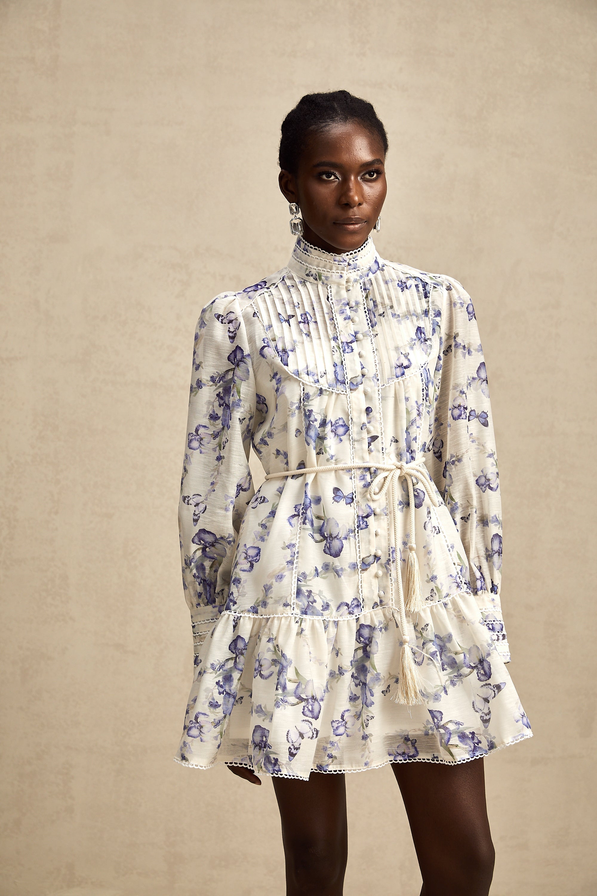 Blandine floral-print flared chiffon mini dress (US Only)