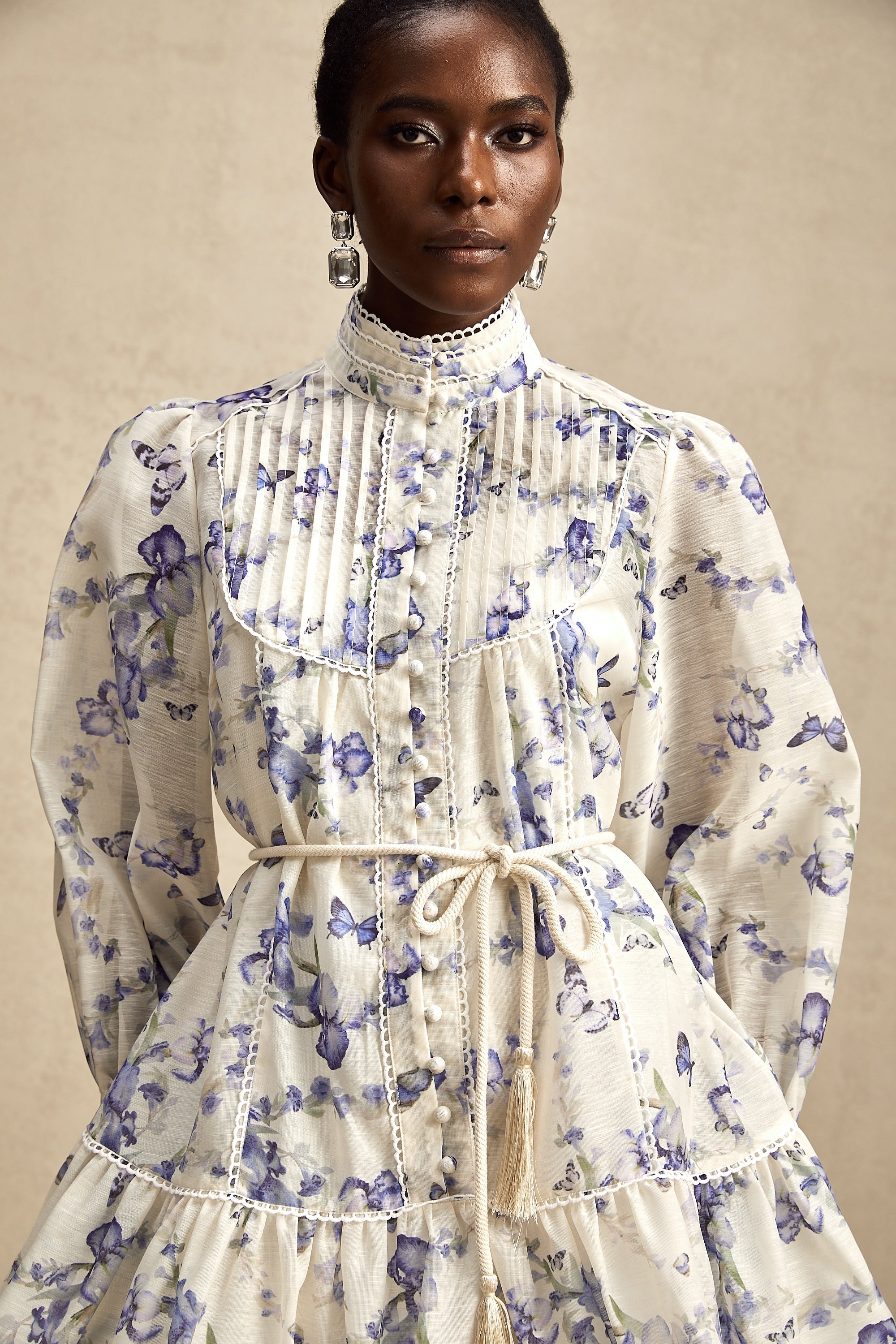 Blandine floral-print flared chiffon mini dress (US Only)