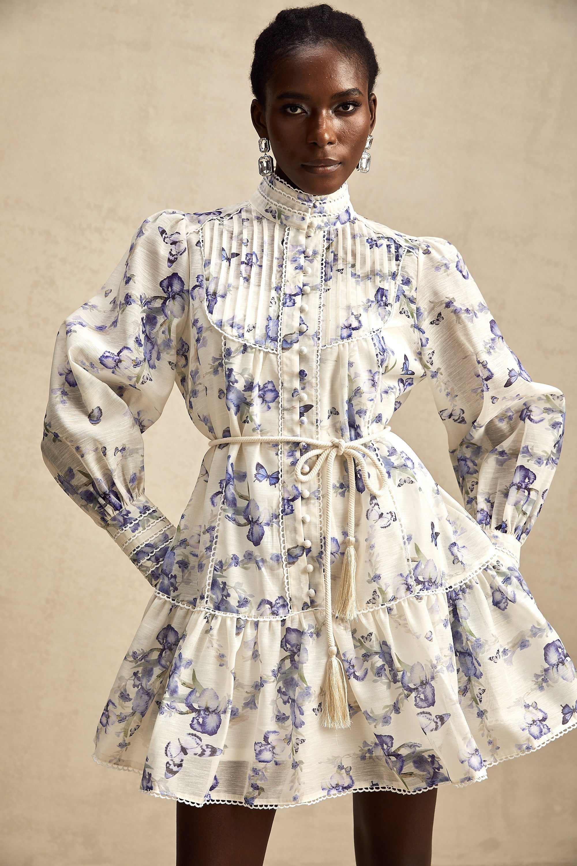 Blandine floral-print flared chiffon mini dress (US Only)
