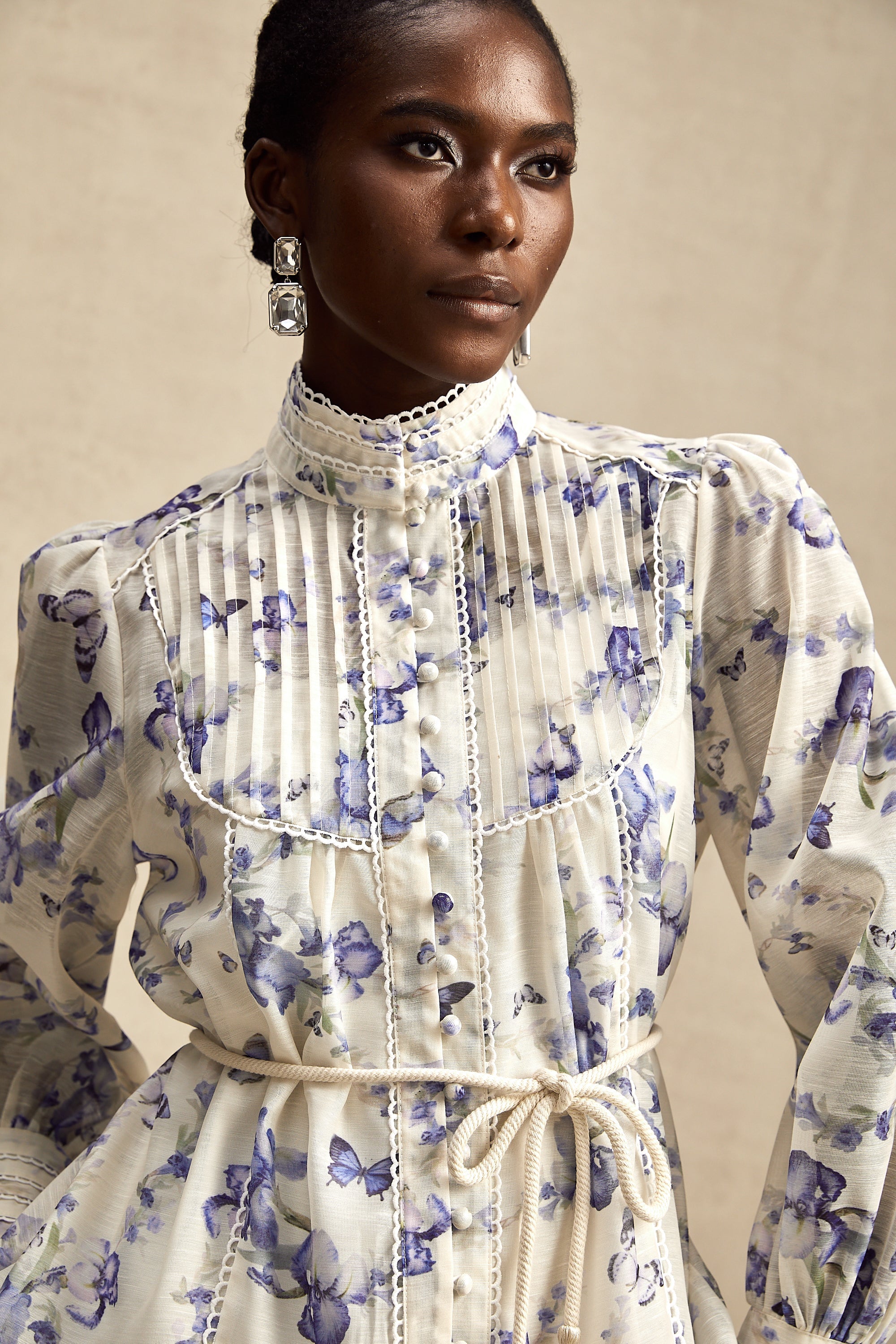 Blandine floral-print flared chiffon mini dress (US Only)