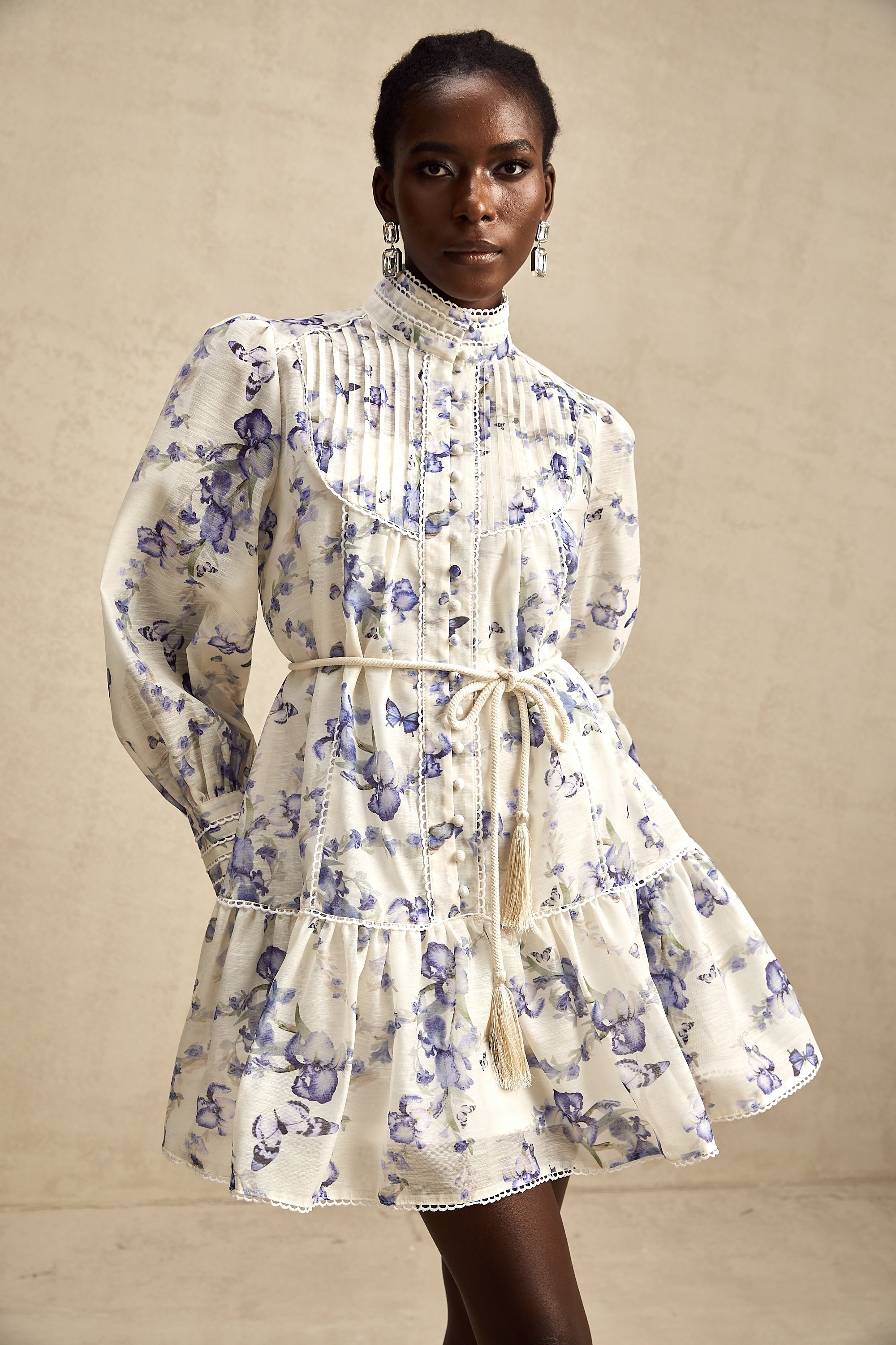Blandine floral-print flared chiffon mini dress (US Only)