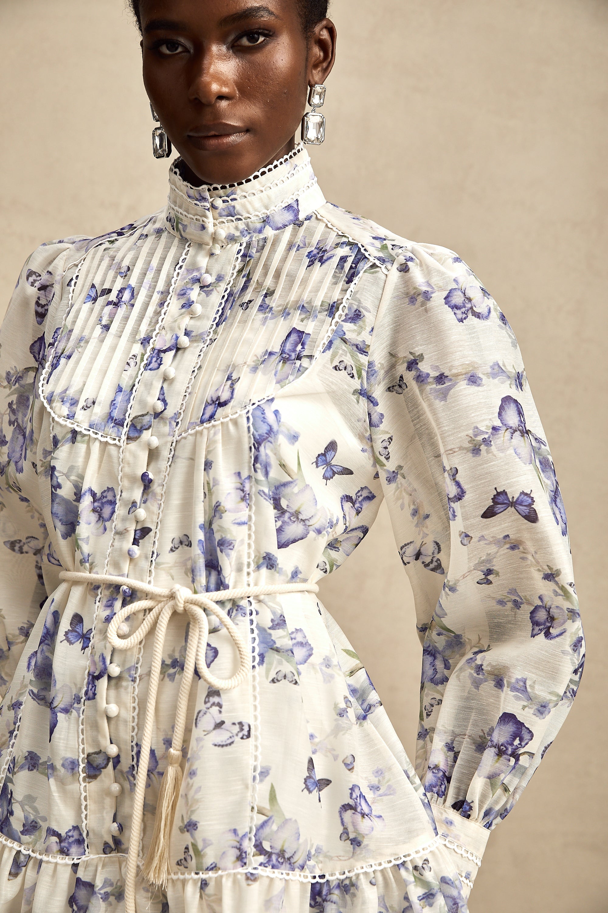 Blandine floral-print flared chiffon mini dress (US Only)