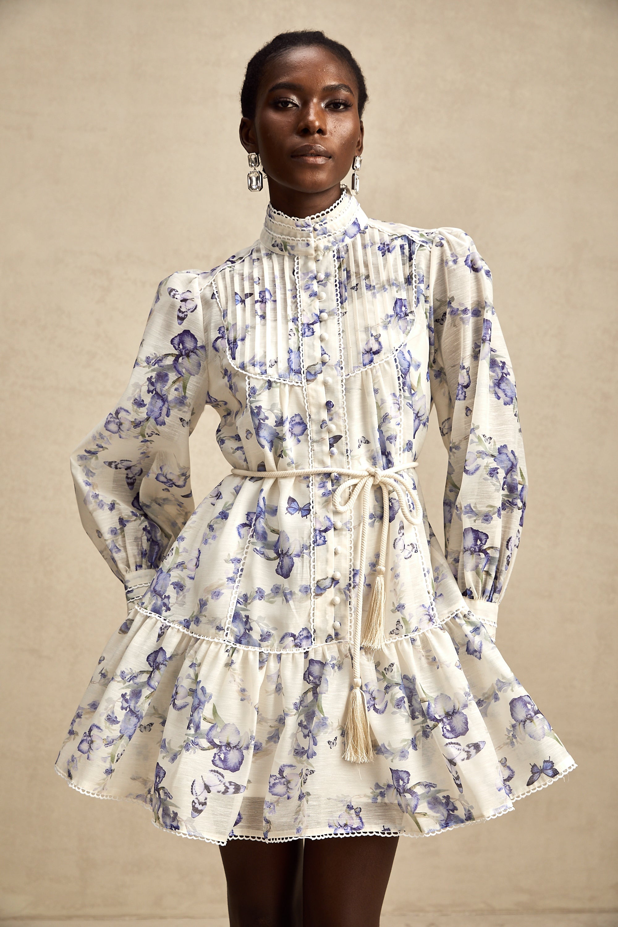 Blandine floral-print flared chiffon mini dress (US Only)