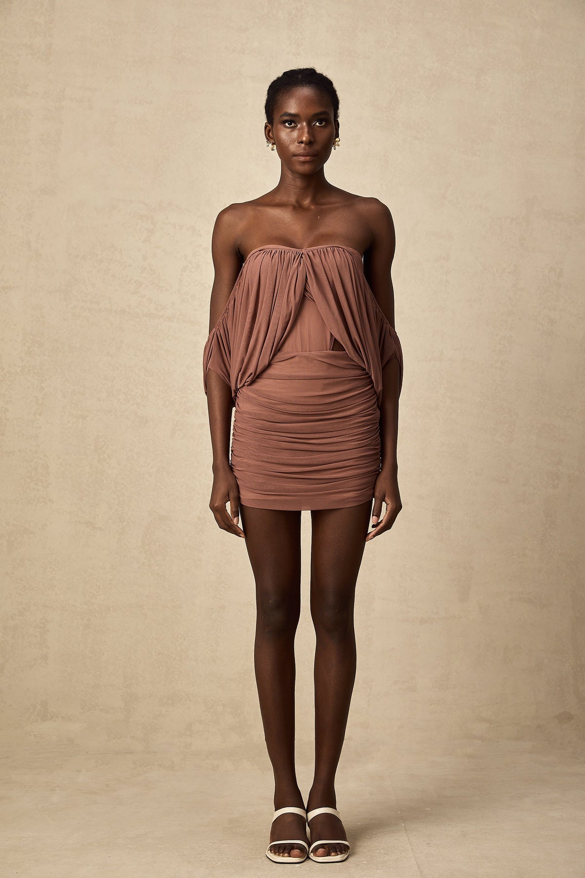 Zohra off-shoulder bodysuit & skirt matching set (Final Sale-US Only)