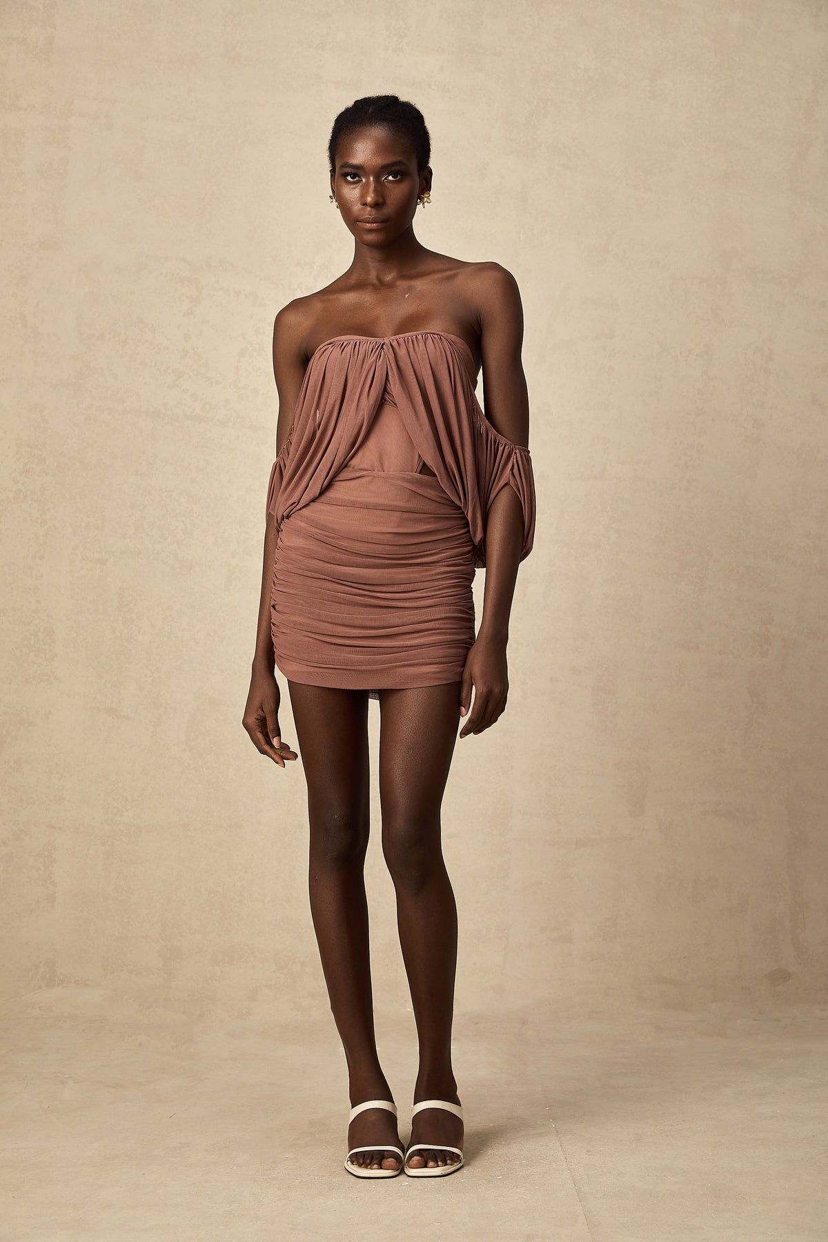 Zohra off-shoulder bodysuit & skirt matching set (Final Sale-US Only)