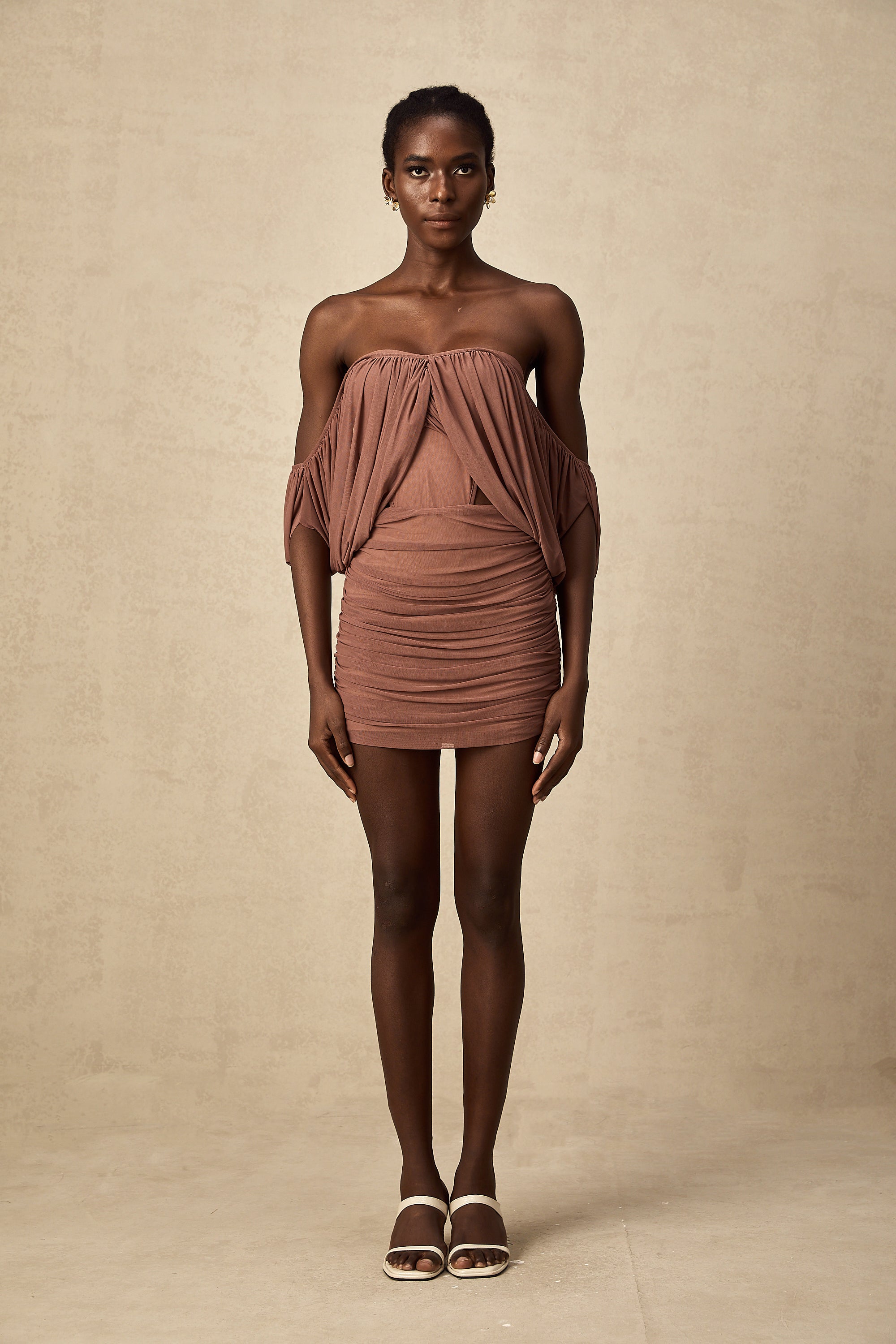 Zohra off-shoulder bodysuit & skirt matching set