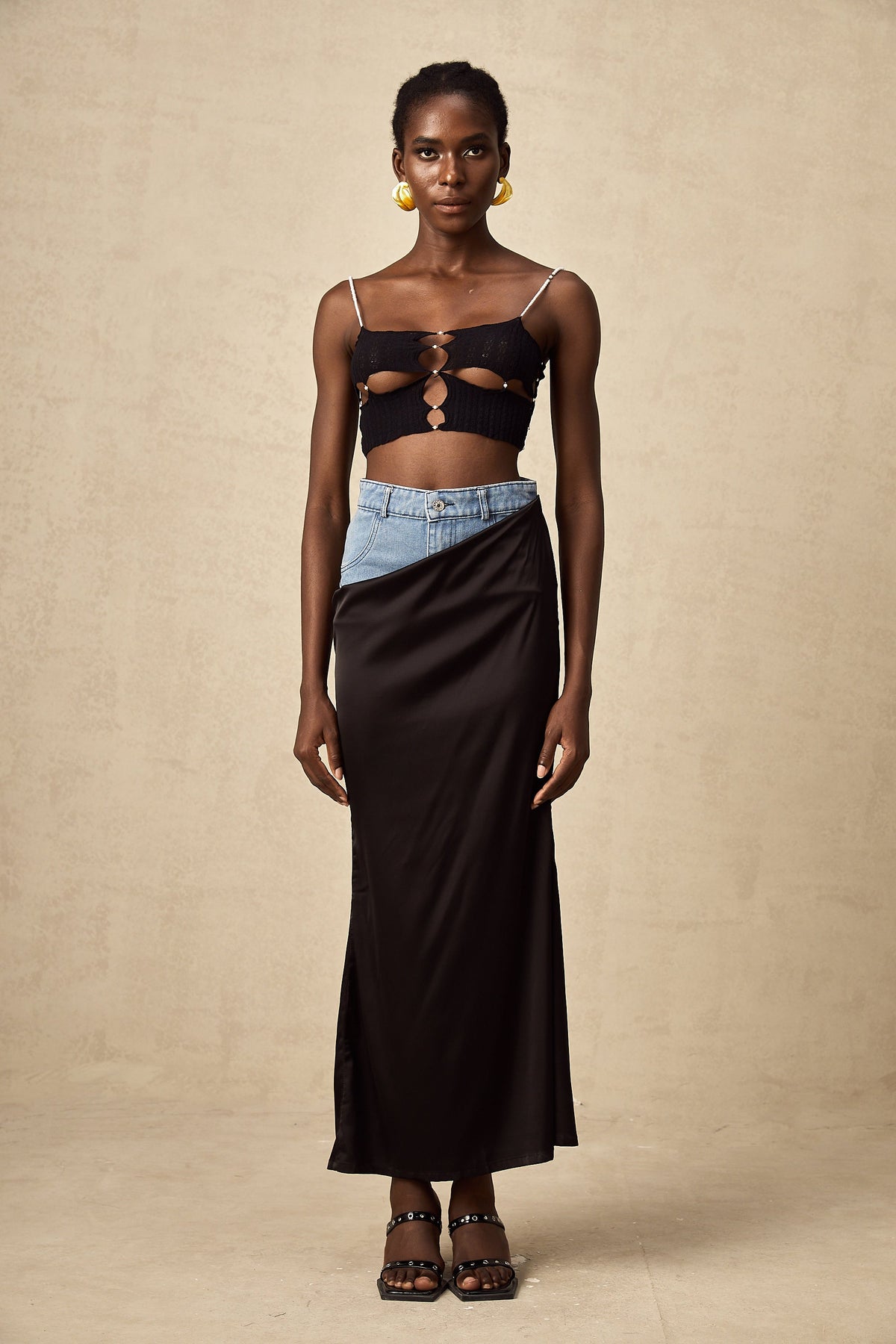 Louane faux-pearl embellished cut-out cropped top (Final Sale-US Only)