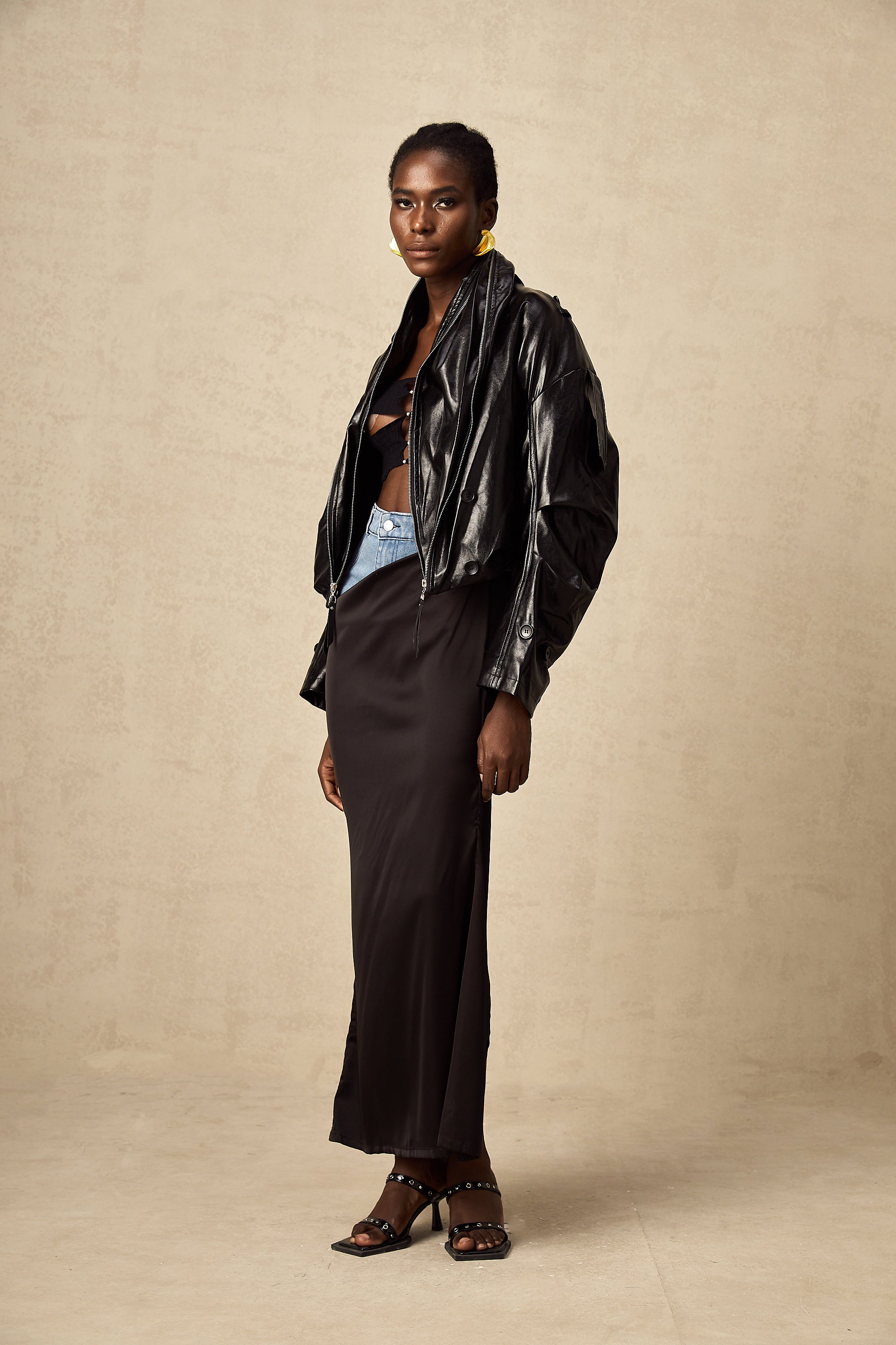 Virginie quilted cropped leather jacket