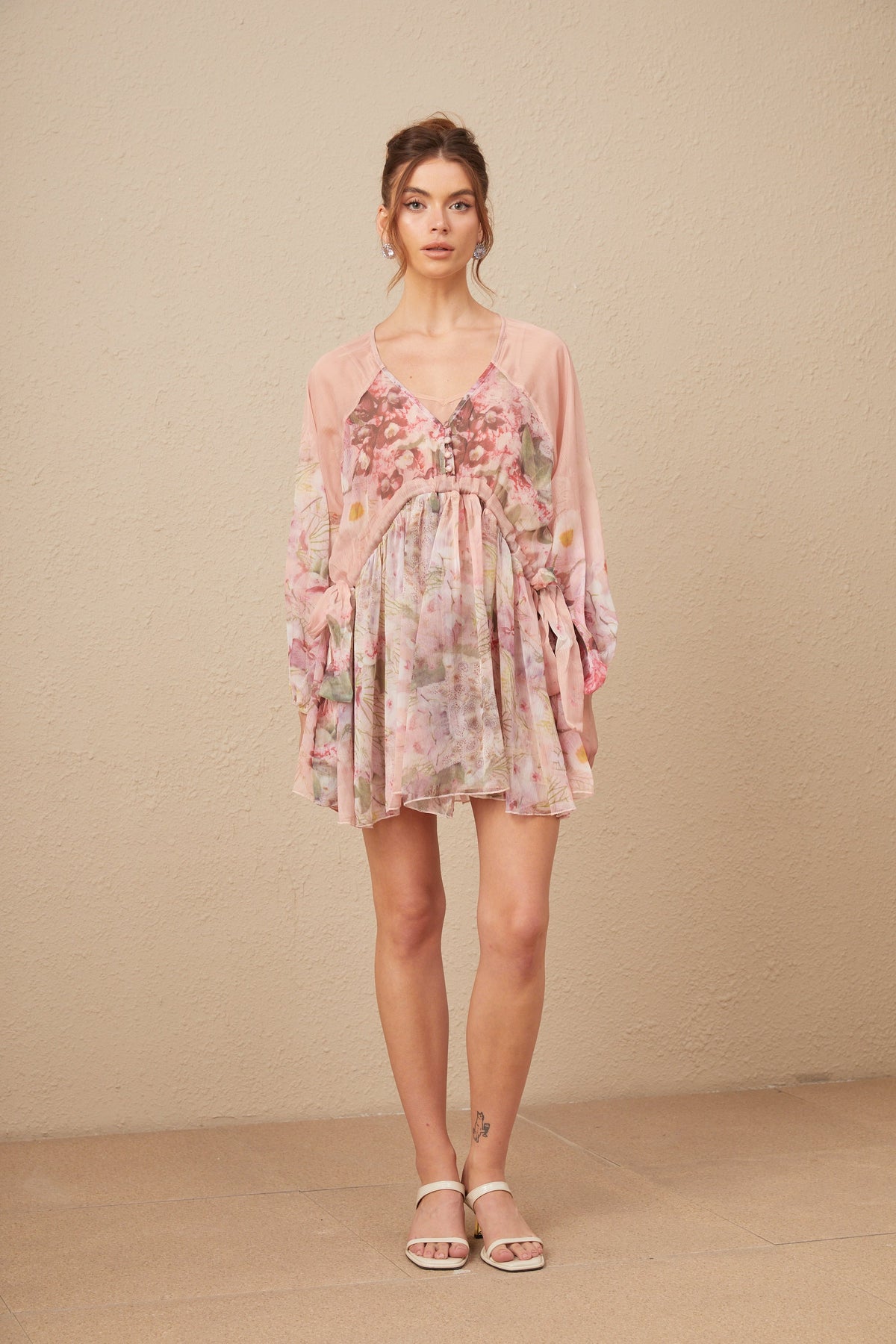Alicia floral-print pleated silk mini dress (Final Sale-US Only)