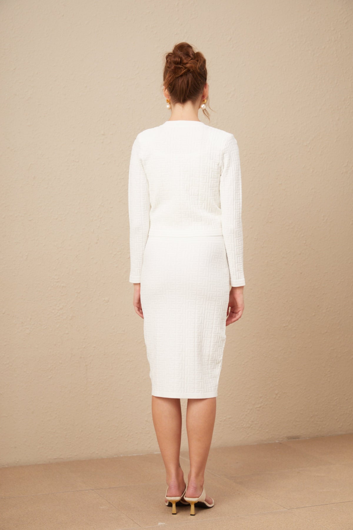 Margot white monogram knit dress