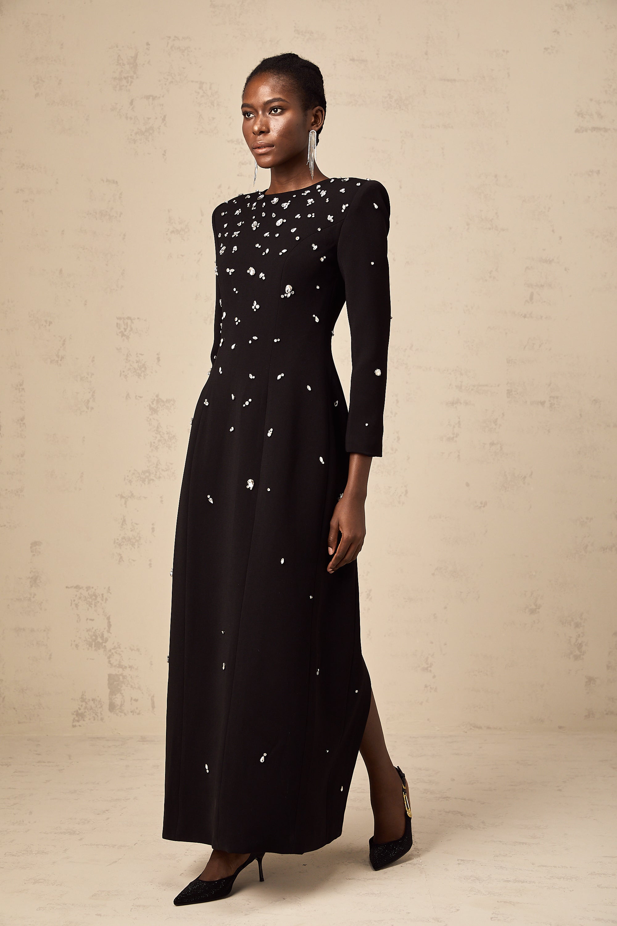 Imelda black crystal-embellished maxi dress (Final Sale-US Only)
