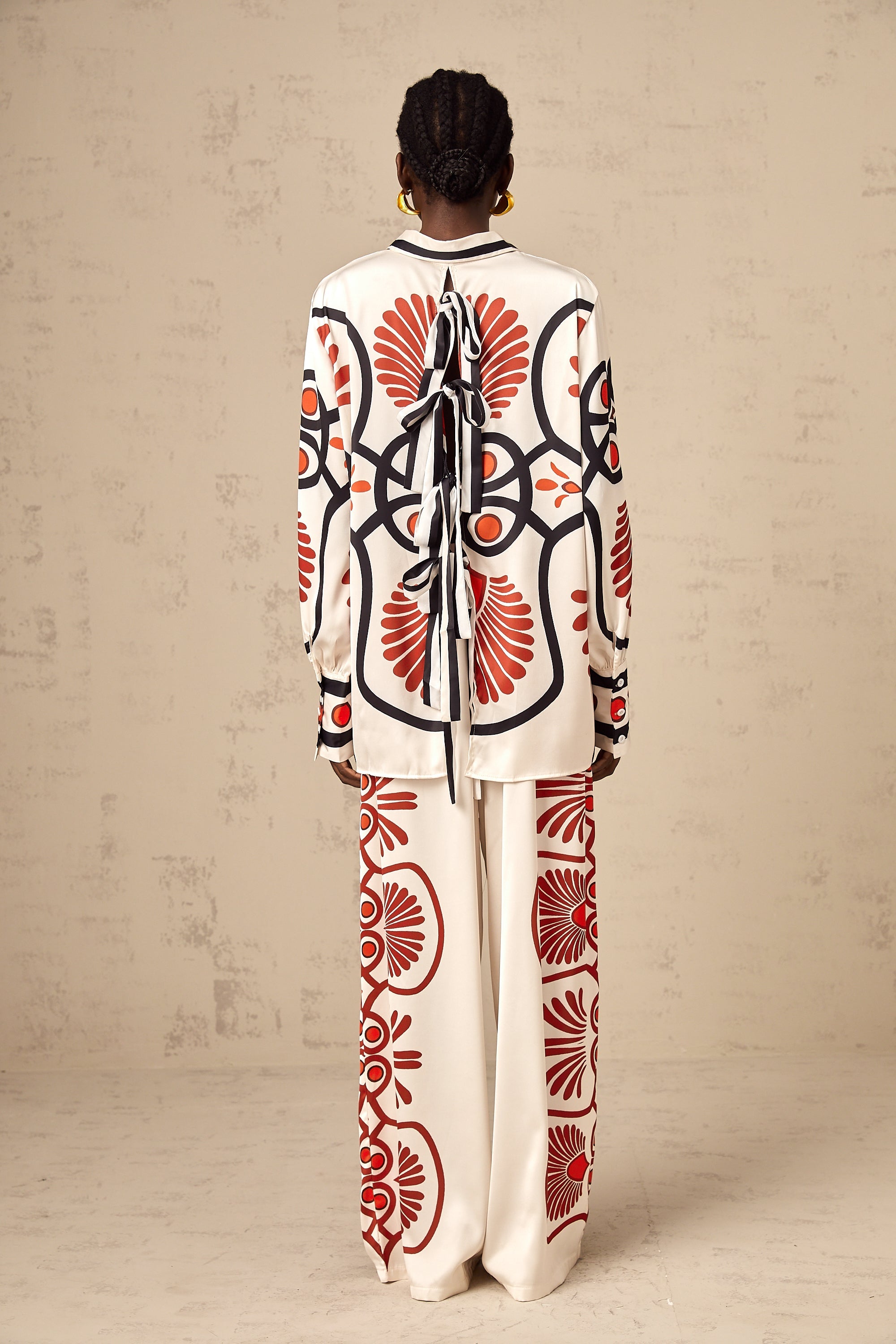 Amaranta graphic-print shirt & trousers matching set