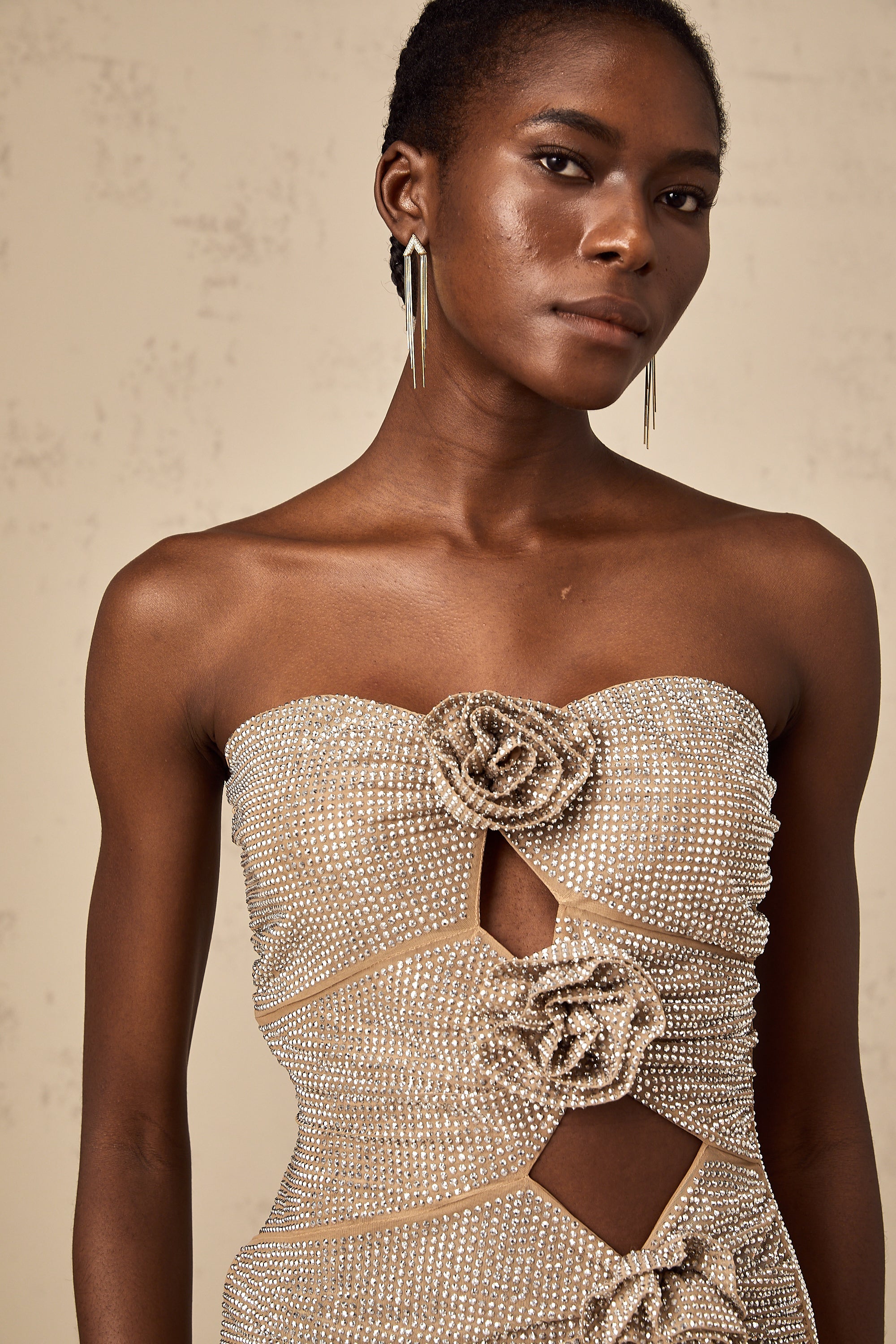 Pénélope rhinestone-embellished cut-out mini dress