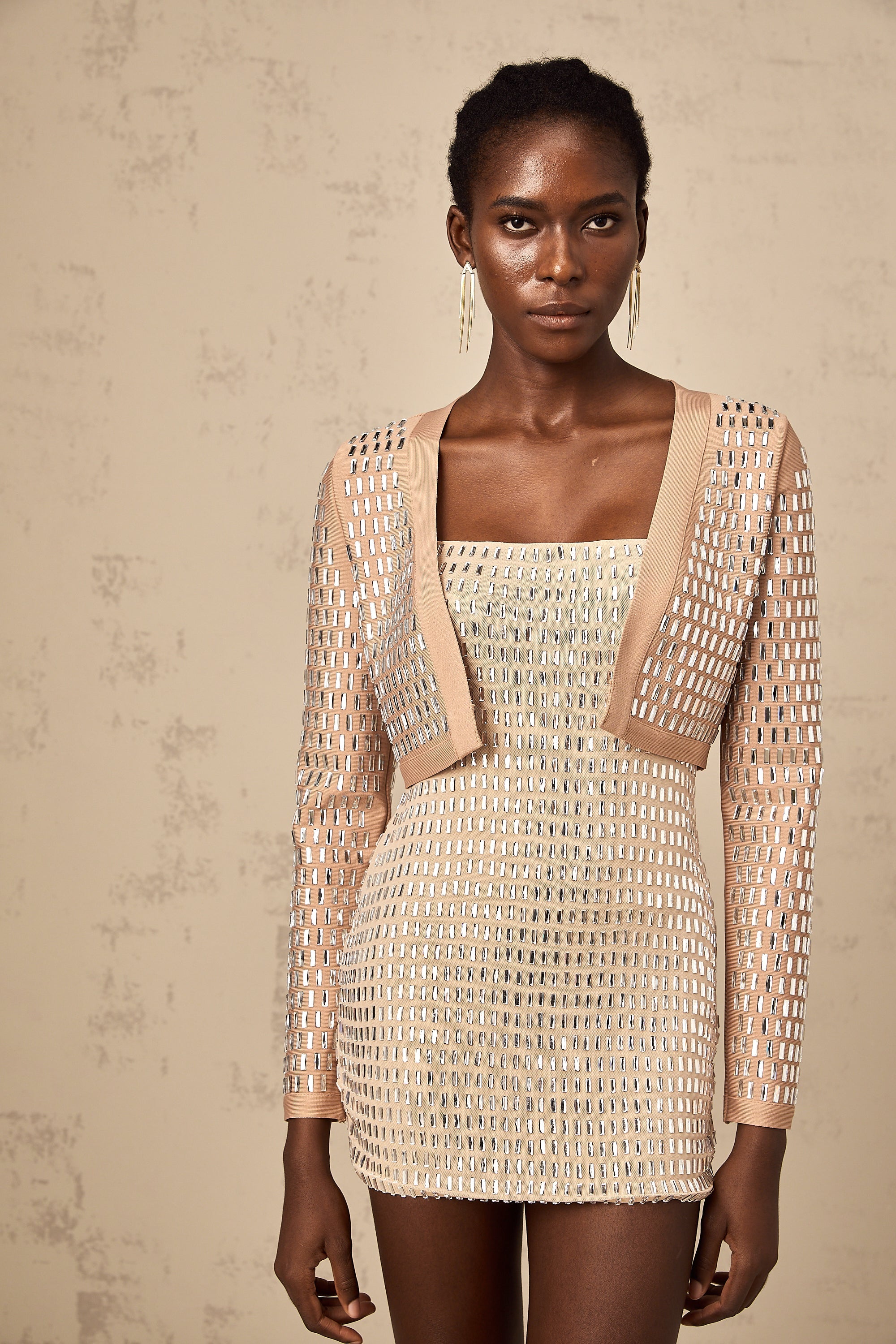 Ubalda stud-embellished cropped jacket