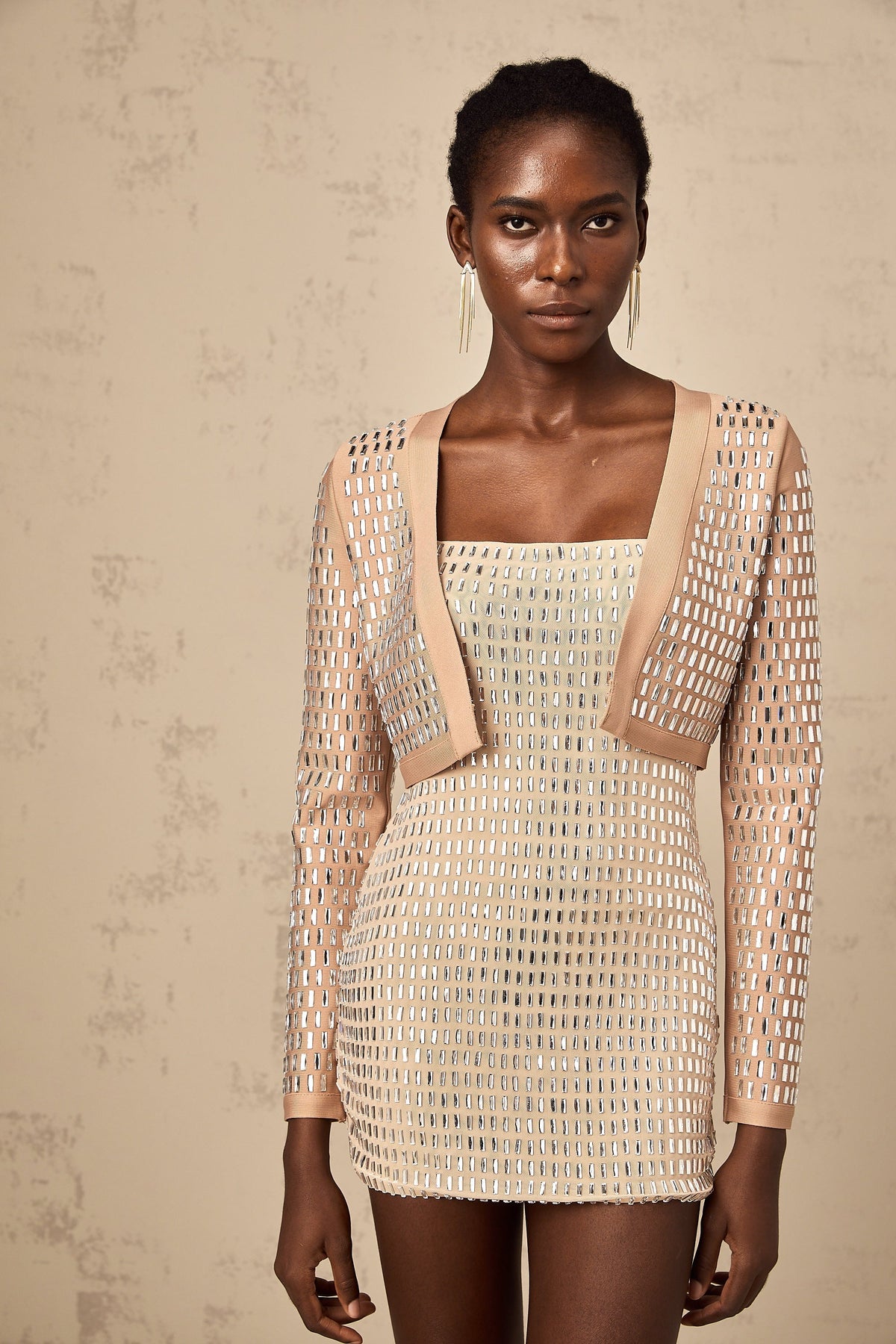 Ubalda stud-embellished cropped jacket