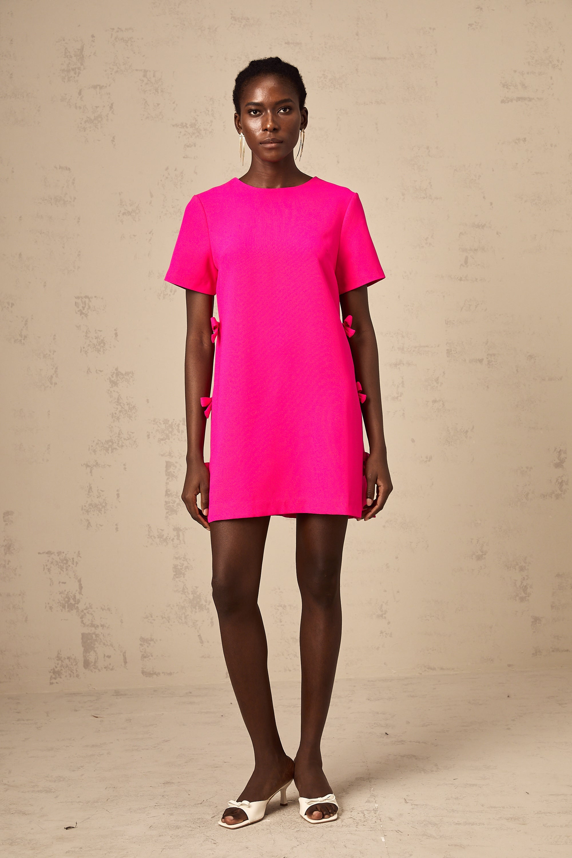 Chanelle pink bow-detail mini dress (Final Sale-US Only)