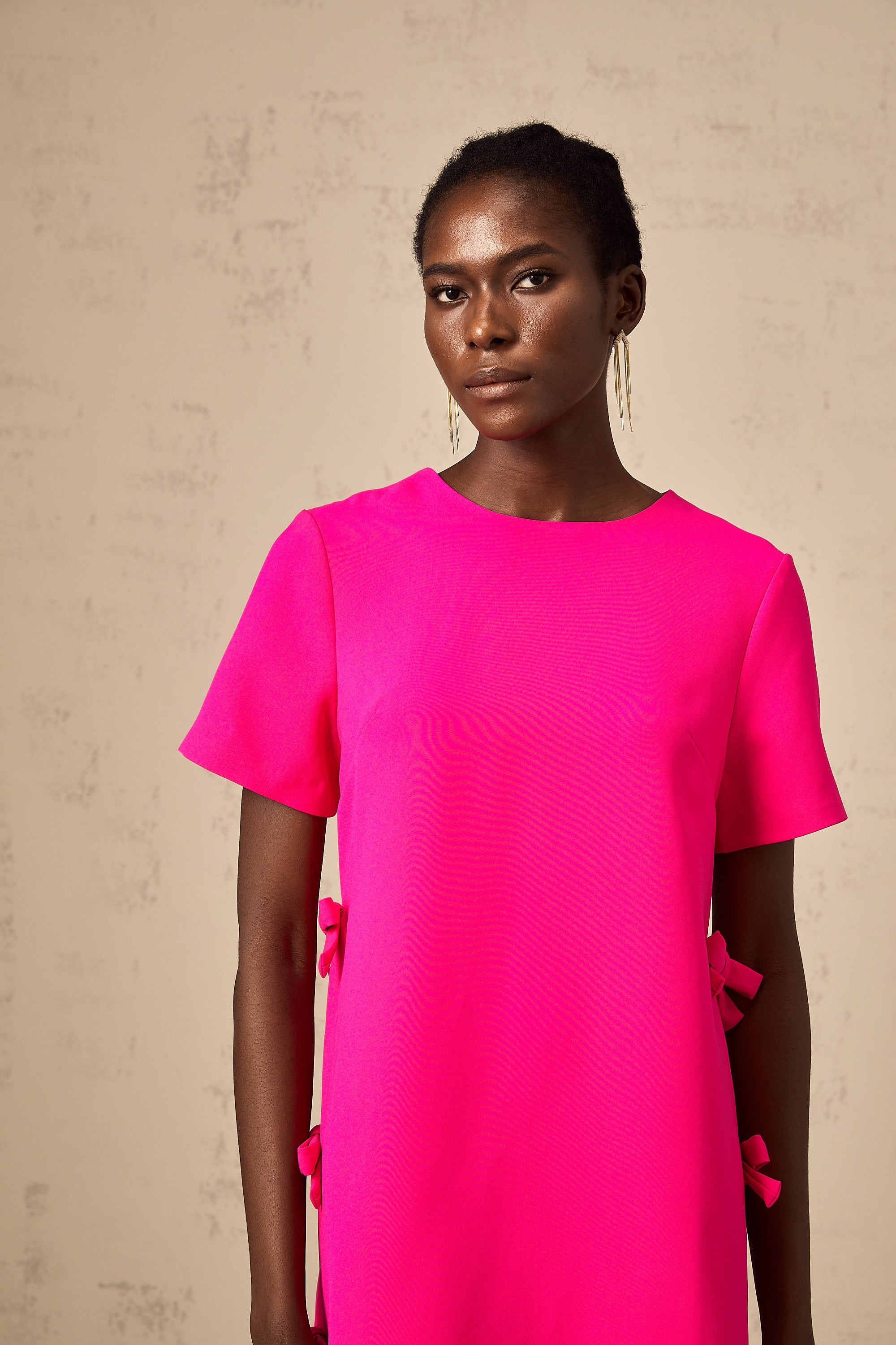 Chanelle pink bow-detail mini dress (Final Sale-US Only)