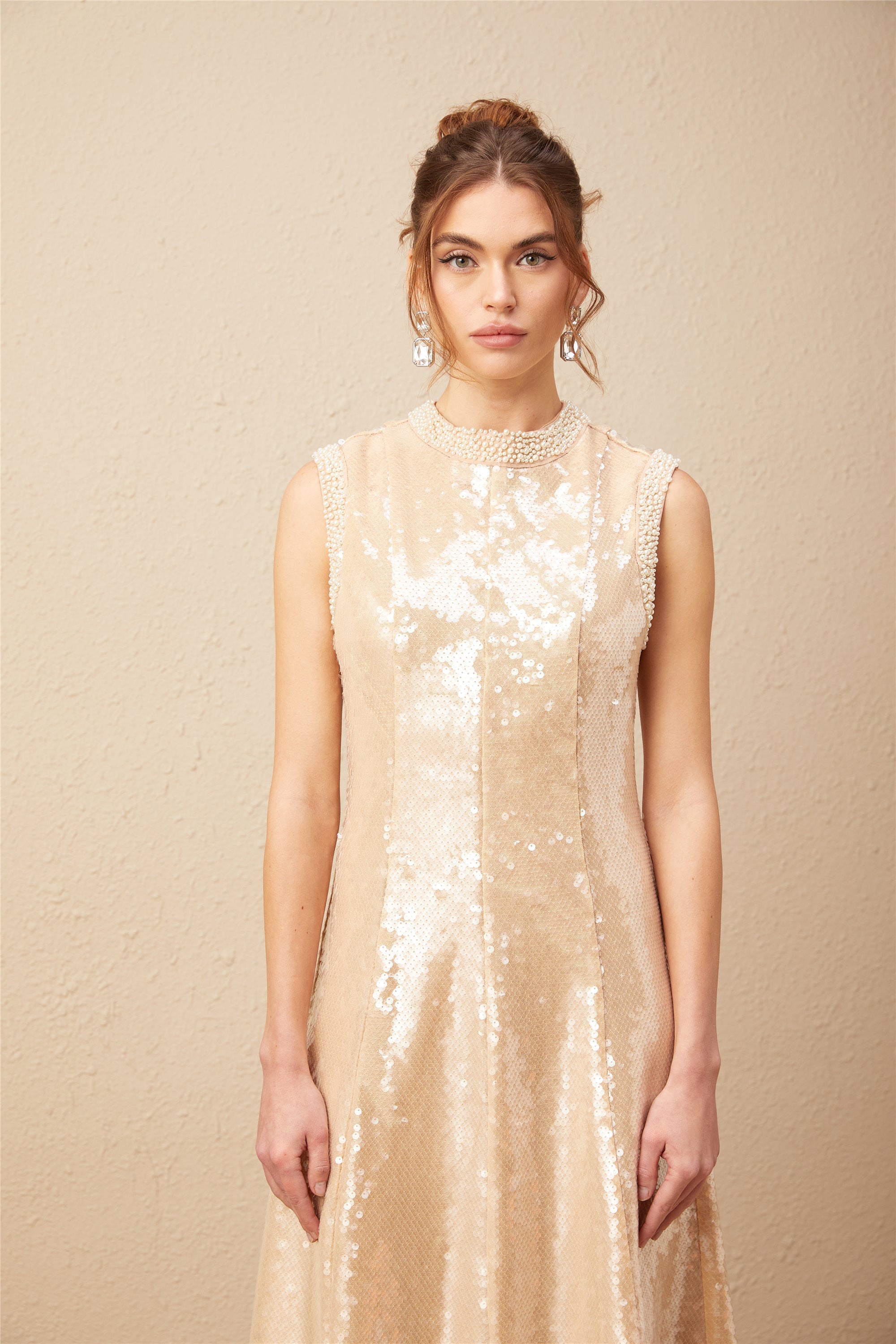 Ornella faux-pearl sequined midi dress (Final Sale-US Only)