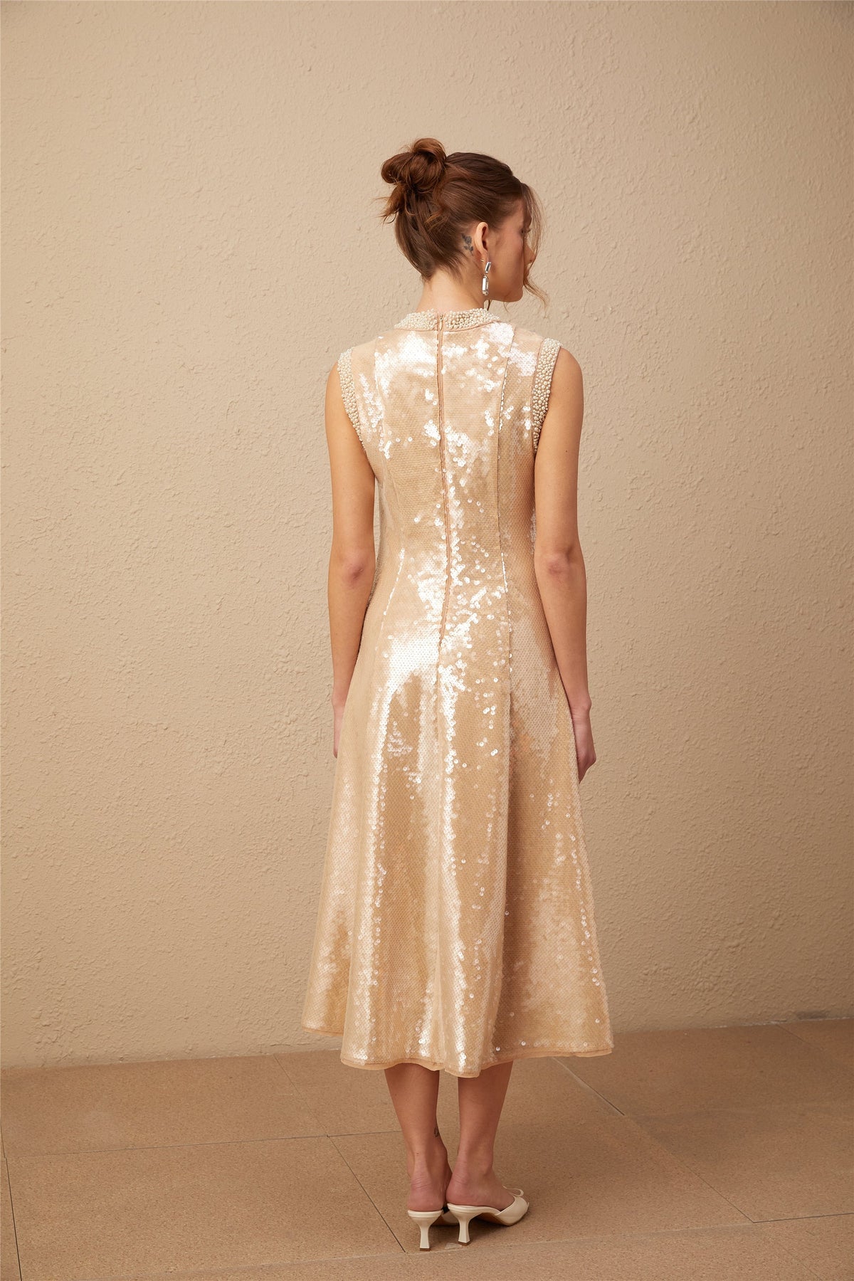 Ornella faux-pearl sequined midi dress (Final Sale-US Only)
