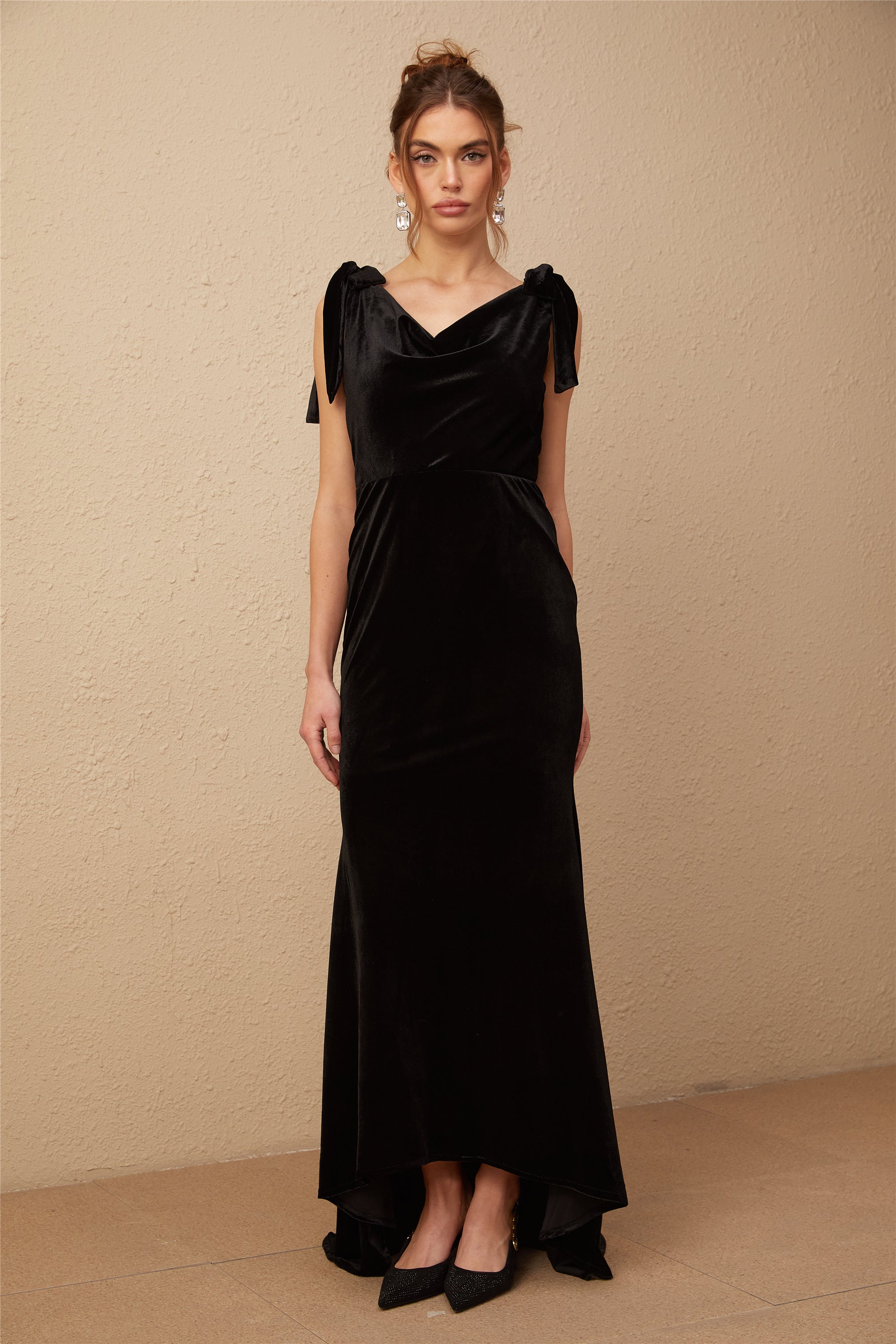 Audrey embellished velvet open-back maxi dress (Final Sale)