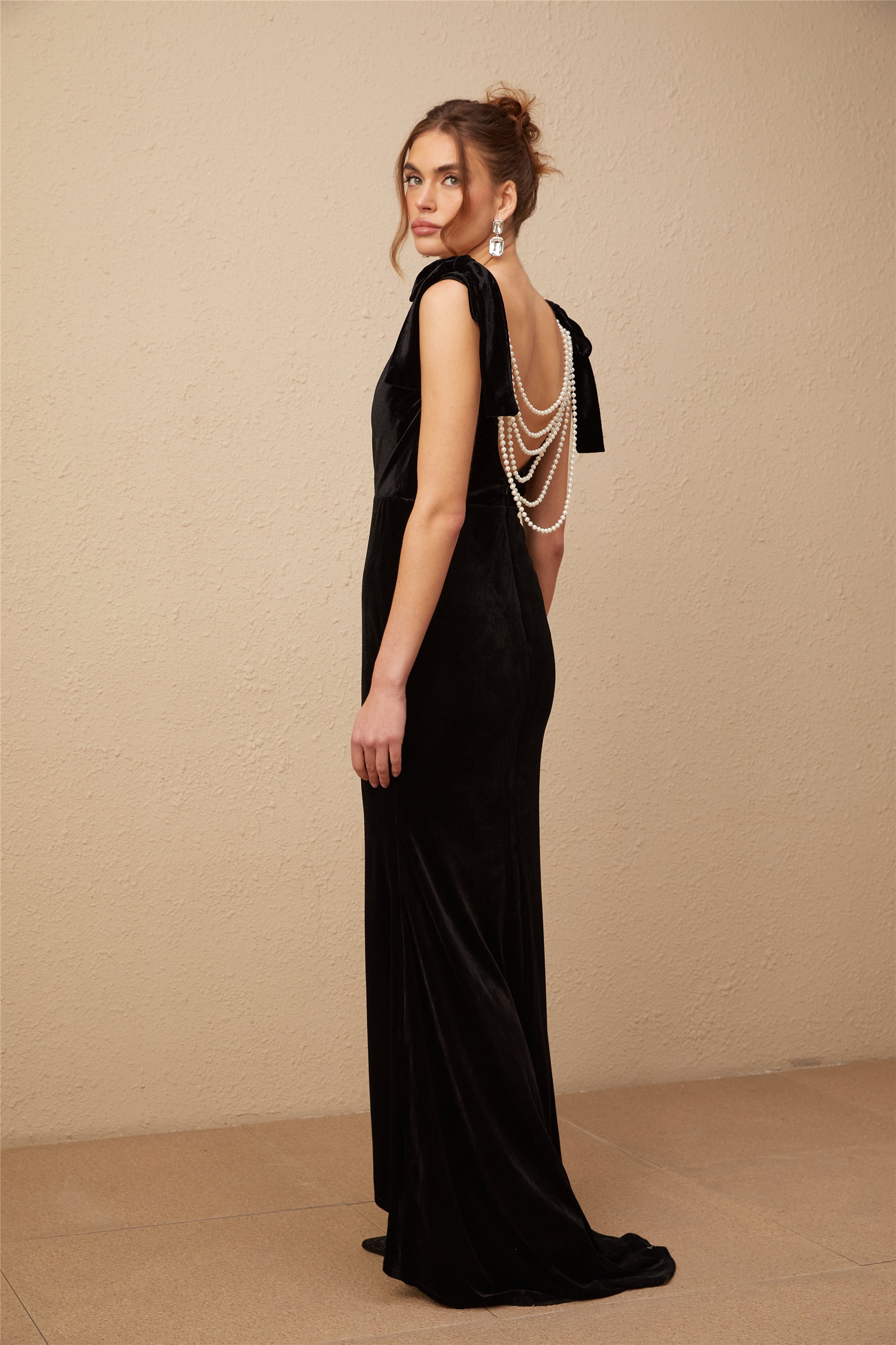 Audrey embellished velvet open-back maxi dress (Final Sale-US Only)