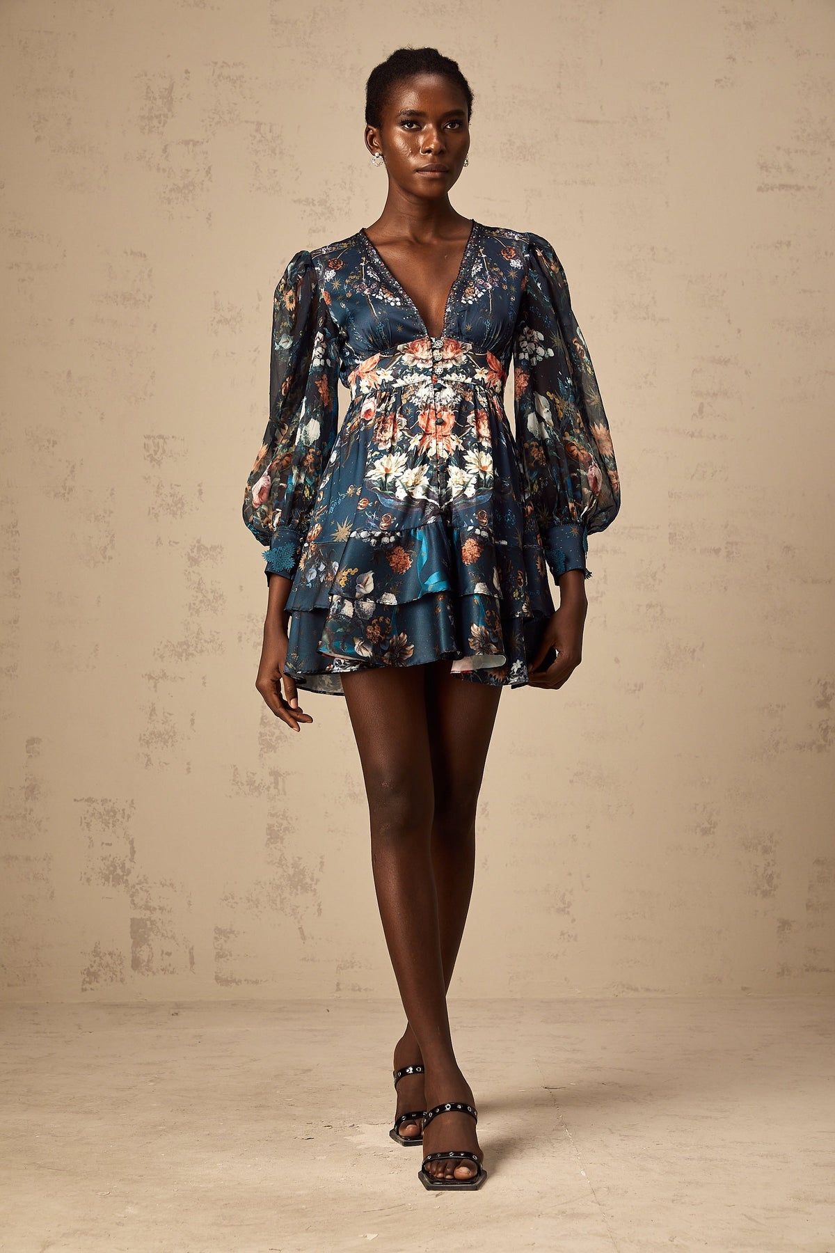 Candice blue graphic-print embellished mini dress (Final Sale-US Only)