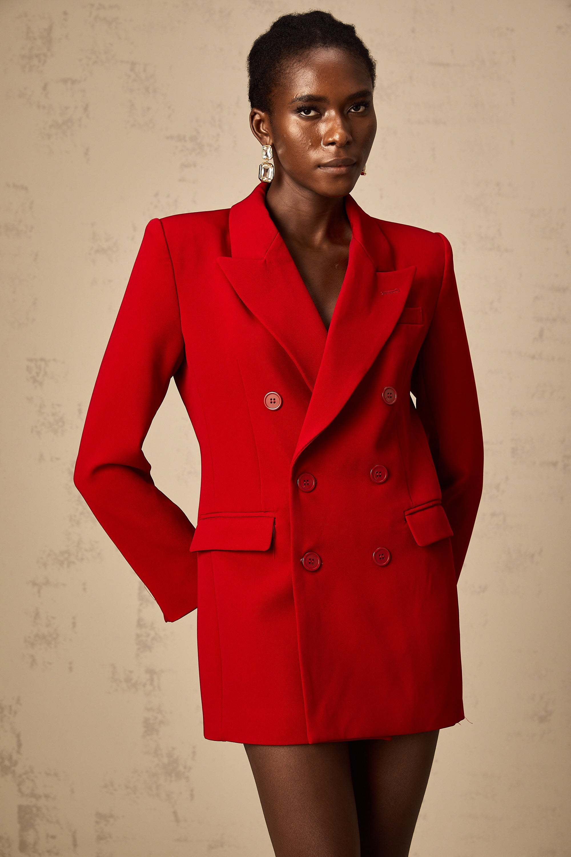 Bertha red double-breasted blazer (Final Sale-US Only)