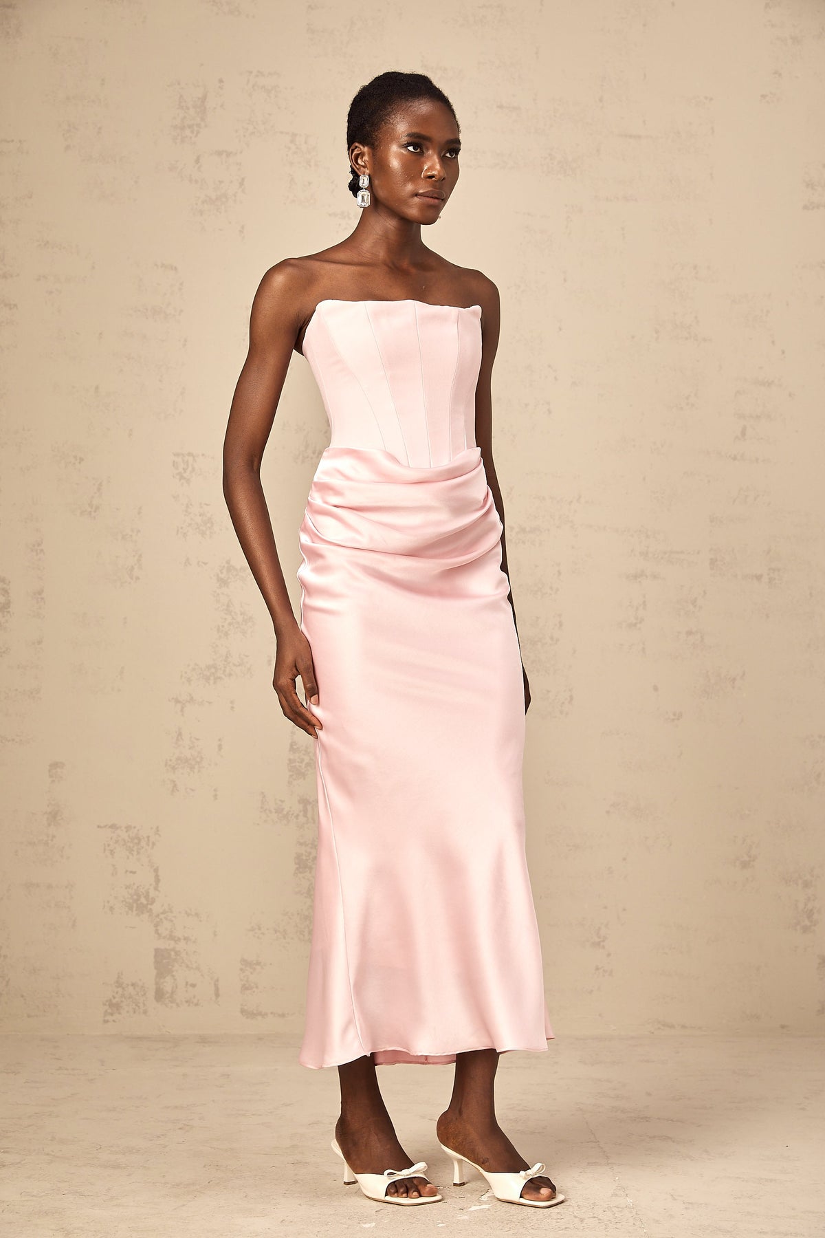 Aurore Pink Off-Shoulder Maxi Dress(Final Sale)