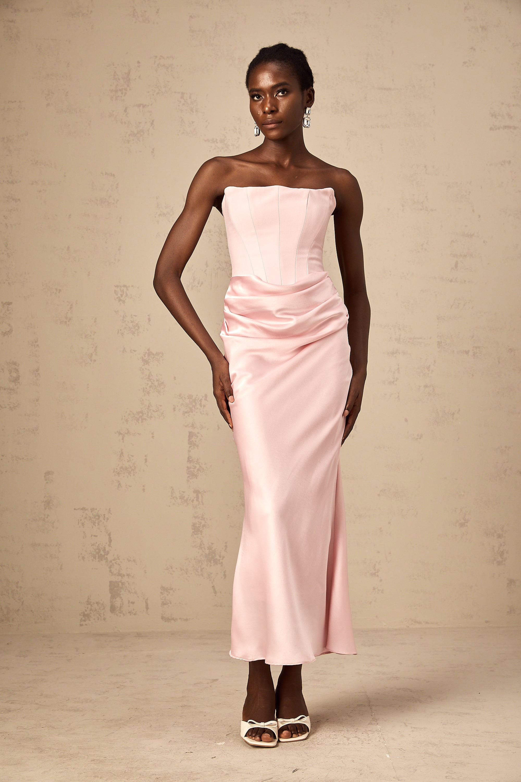 Aurore Pink Off-Shoulder Maxi Dress (Final Sale-US Only)