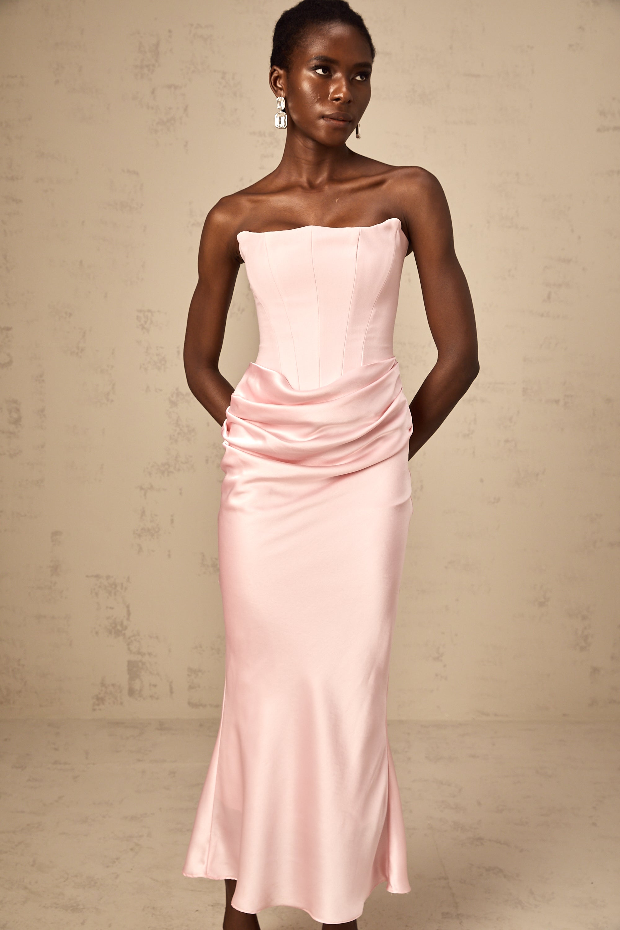 Aurore Pink Off-Shoulder Maxi Dress (Final Sale-US Only)