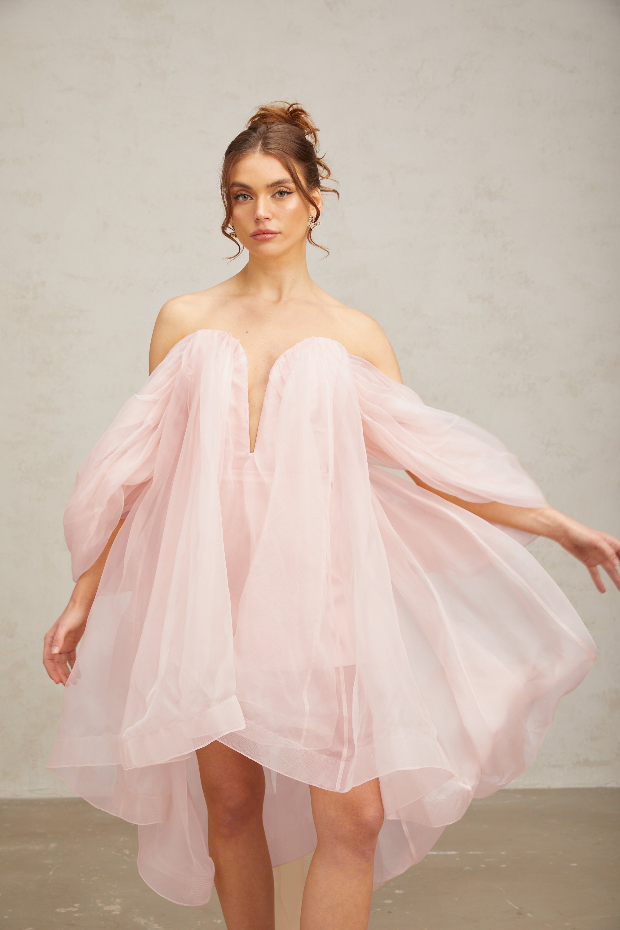 Élodie bow-detail voluminous mini dress