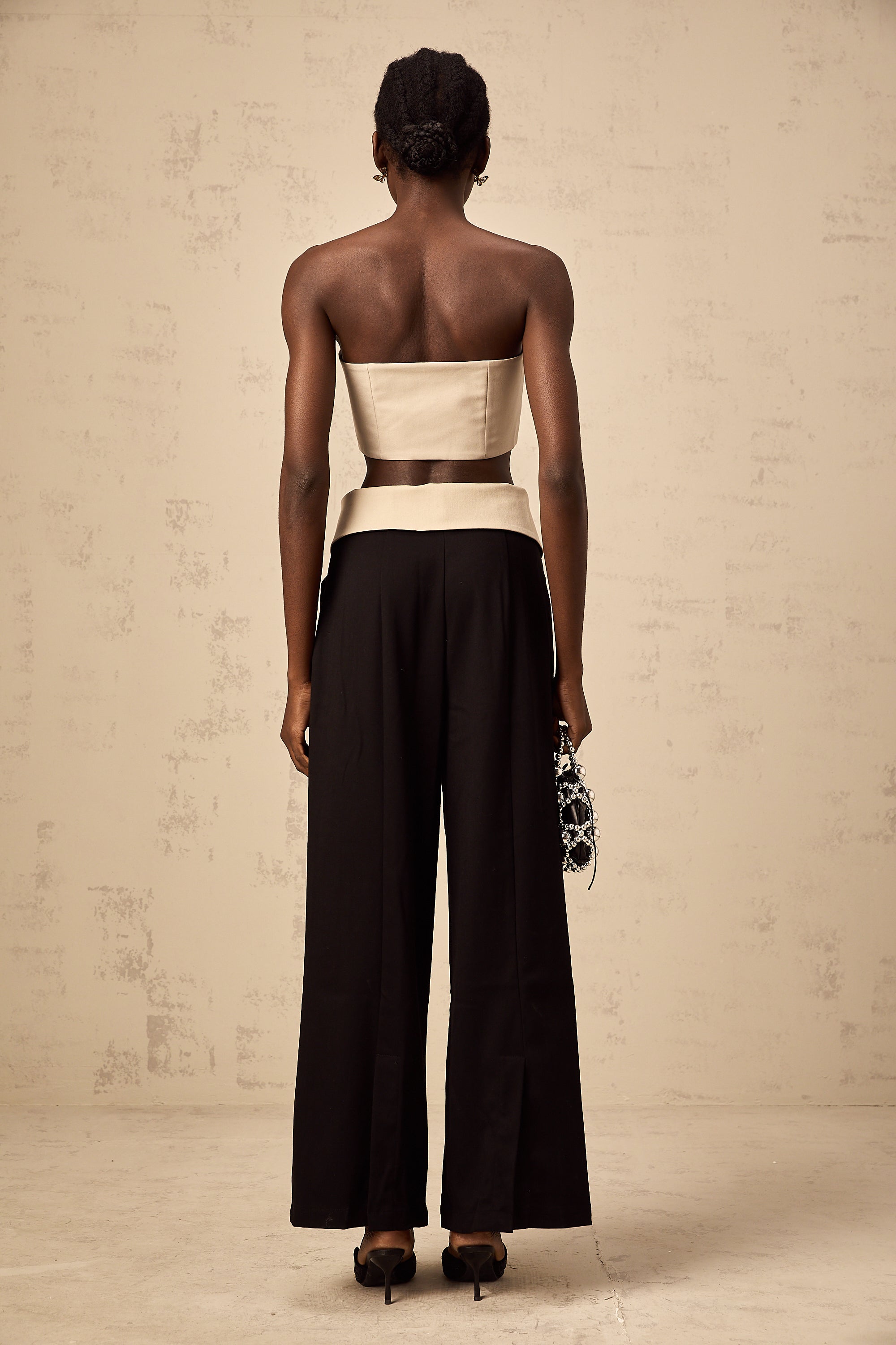 Naomi crop top & trousers matching set