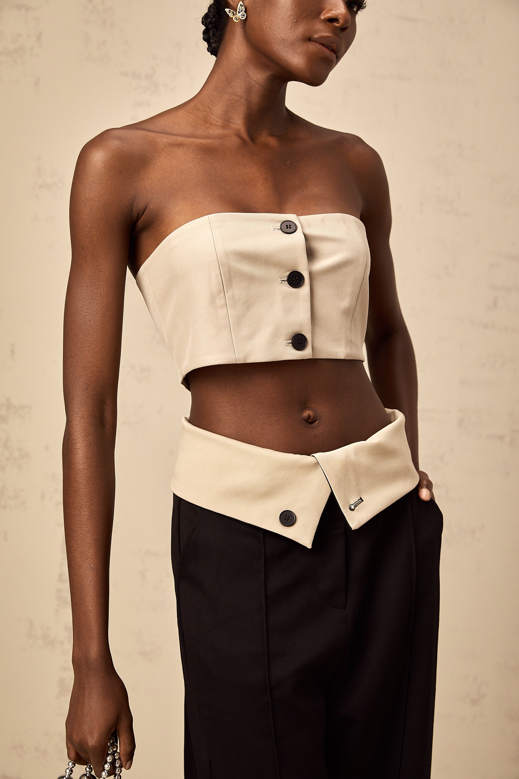 Naomi crop top & trousers matching set