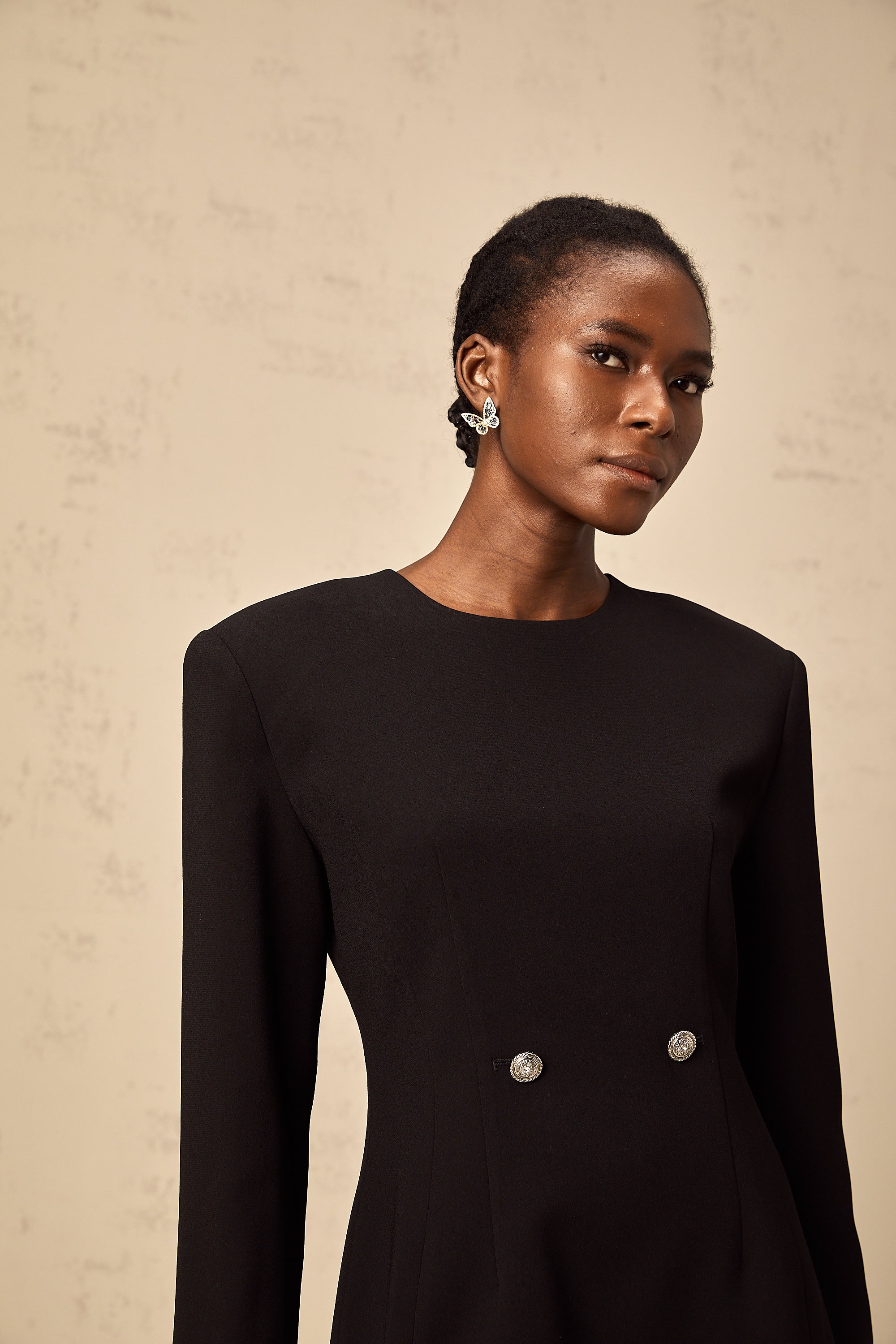 Magali black hourglass mini dress (Final Sale)