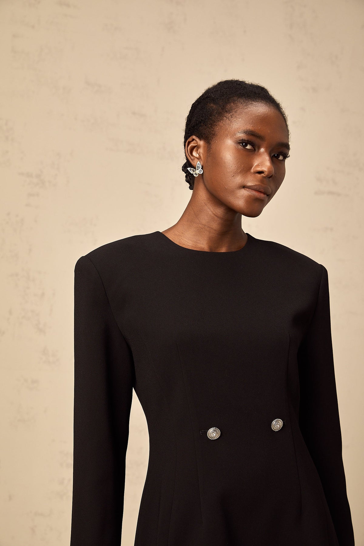 Magali black hourglass mini dress (Final Sale)