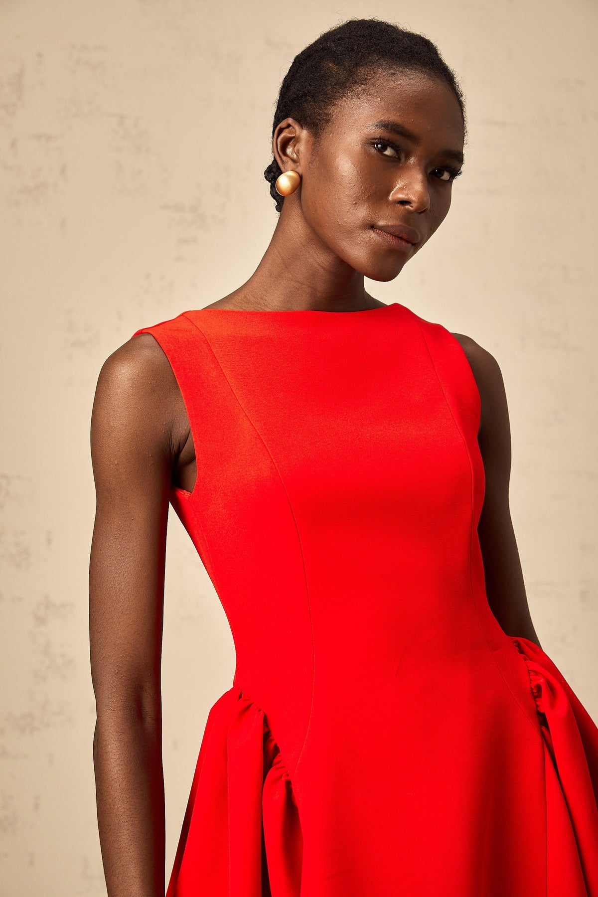 Yulia red sleeveless flared mini dress (Final Sale-US Only)
