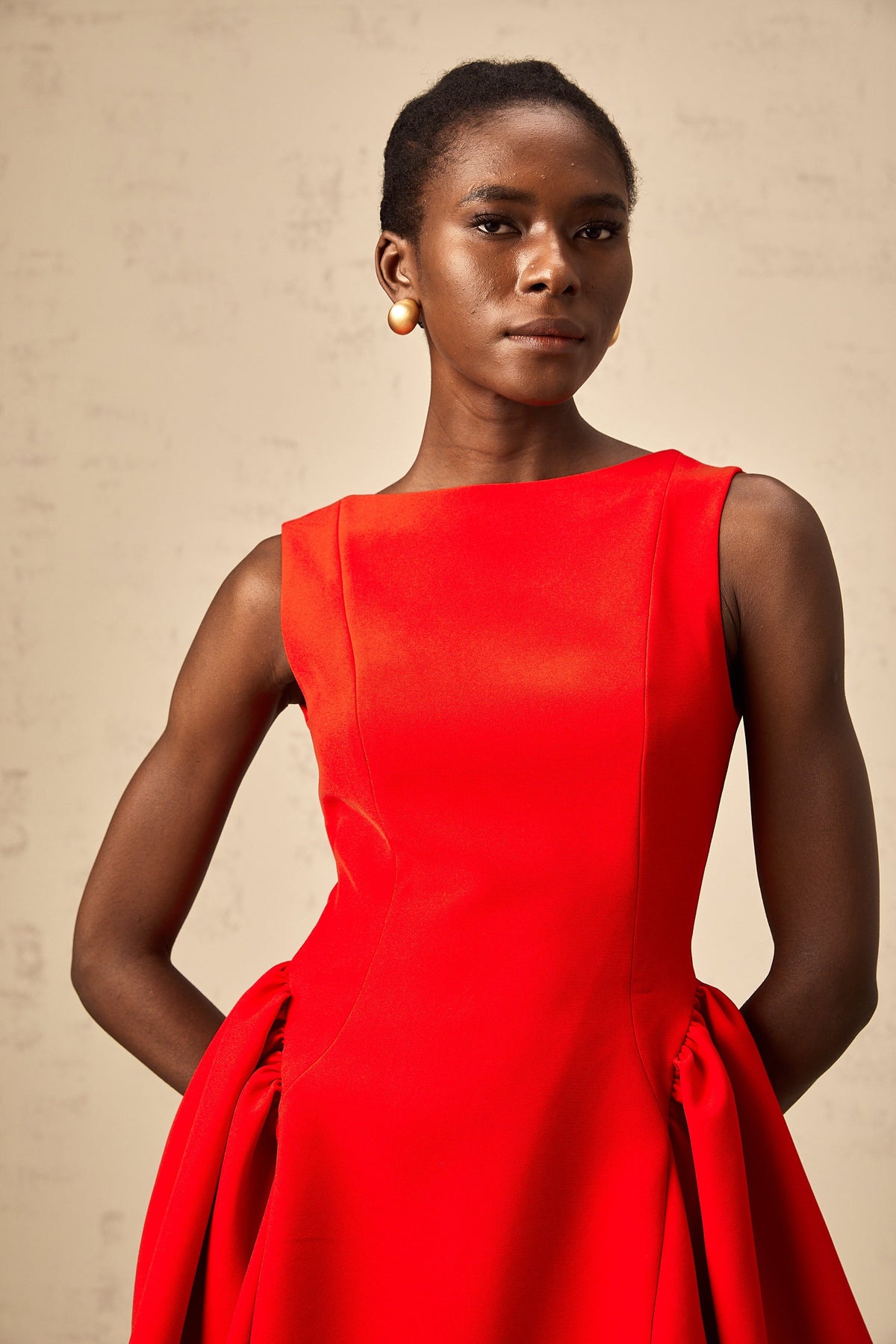 Yulia red sleeveless flared mini dress (Final Sale-US Only)