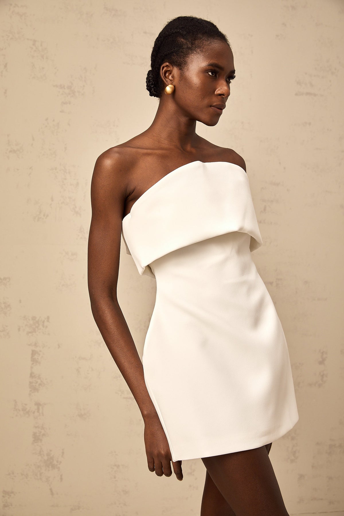 Énora white off-shoulder puff mini dress (Final Sale-US Only)