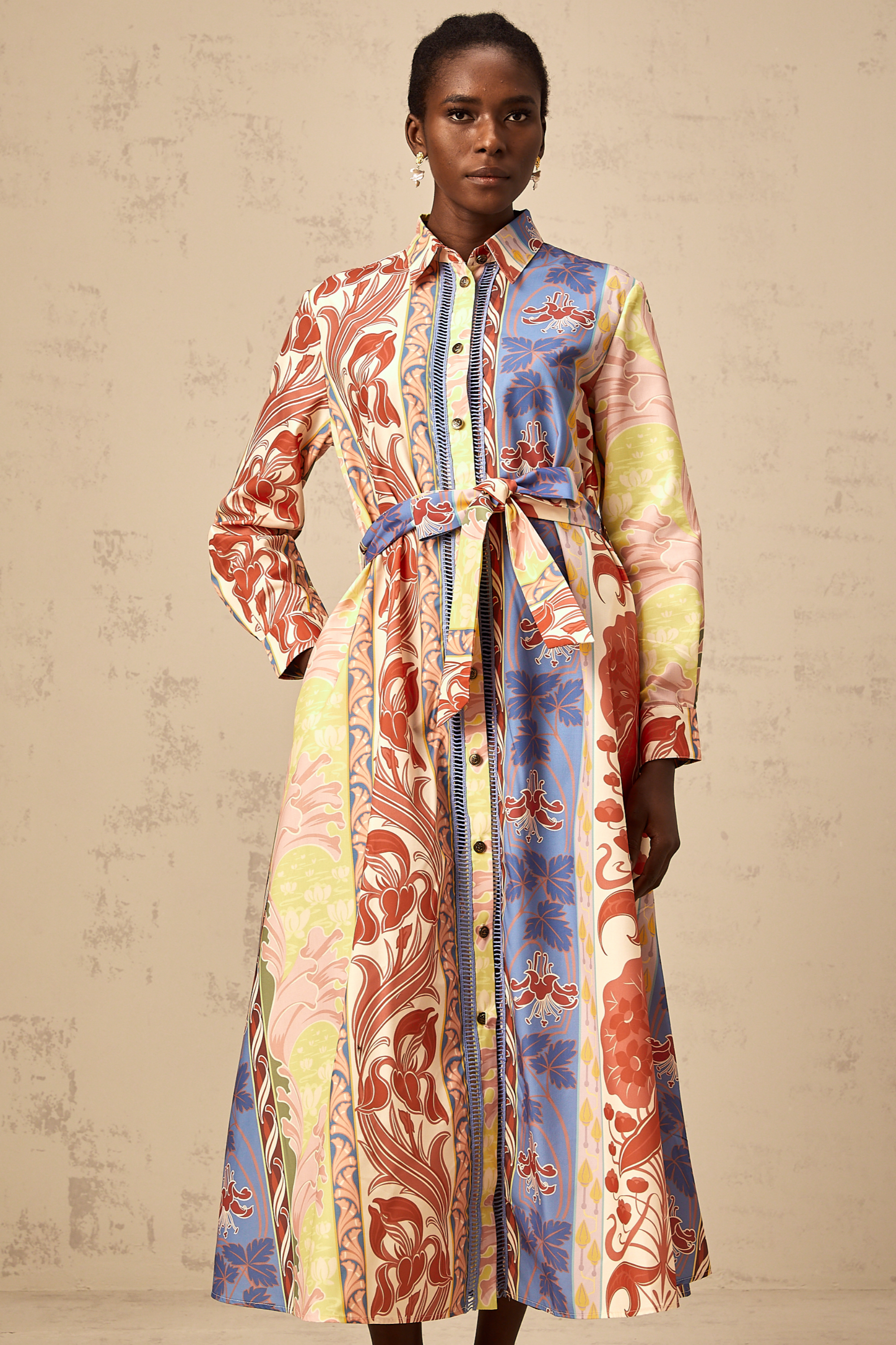 Ursula floral-print poplin midi shirt dress (US Only)